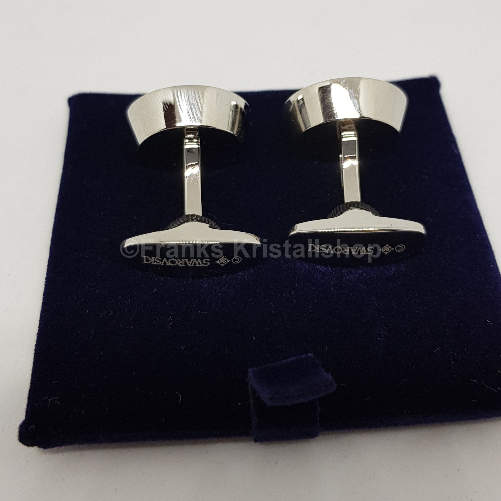 SWAROVSKI Manschettenknöpfe Round Blau, Rhodiniert 1095441 oU