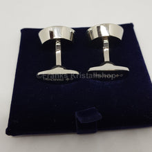 Lade das Bild in den Galerie-Viewer, SWAROVSKI Manschettenknöpfe Round Blau, Rhodiniert 1095441 oU
