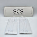SWAROVSKI SCS Handschuhe Weiß mit Kristall-Schriftzug