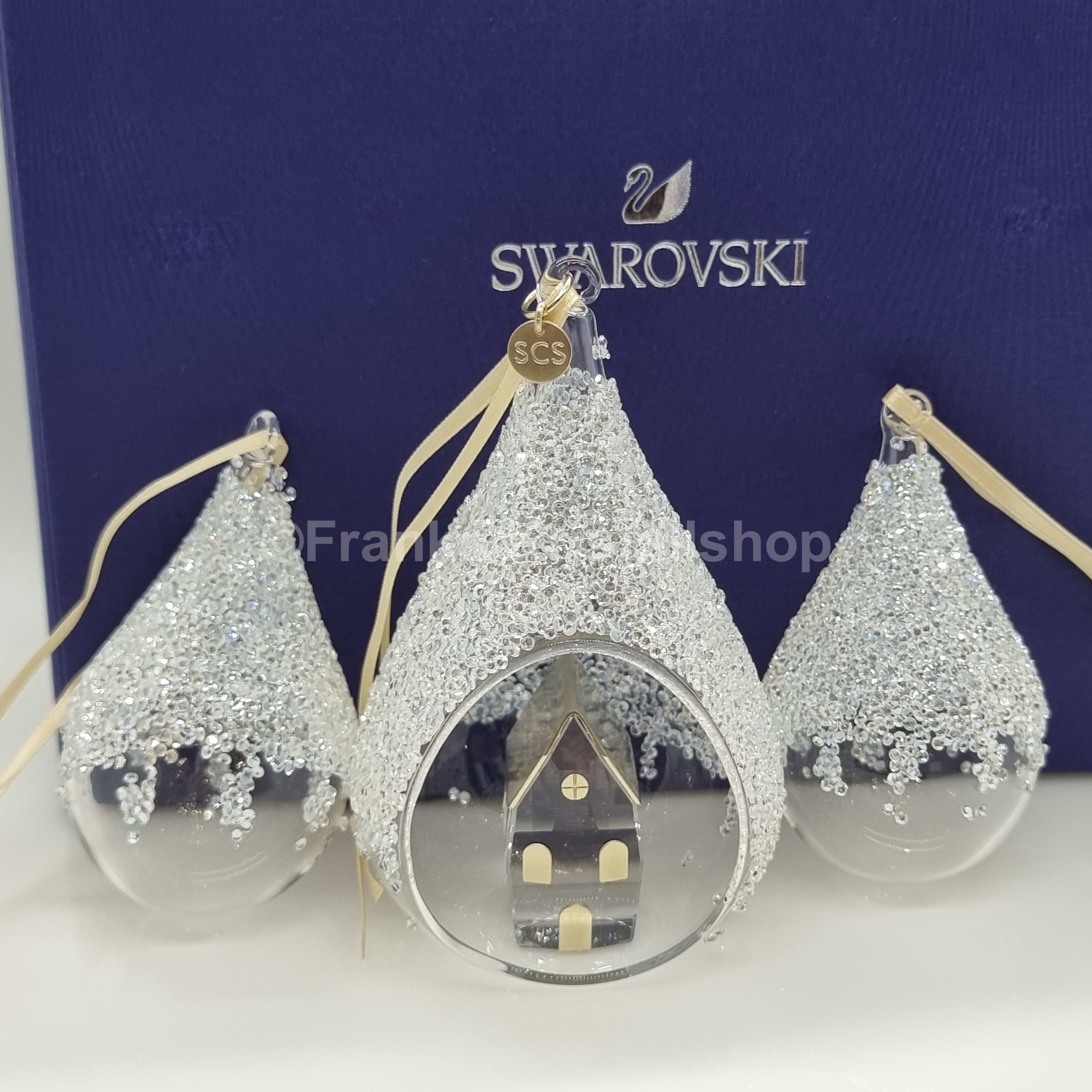 SWAROVSKI SCS Weihnachtskugel 2021 Tropfen Set Holiday Magic 5596791