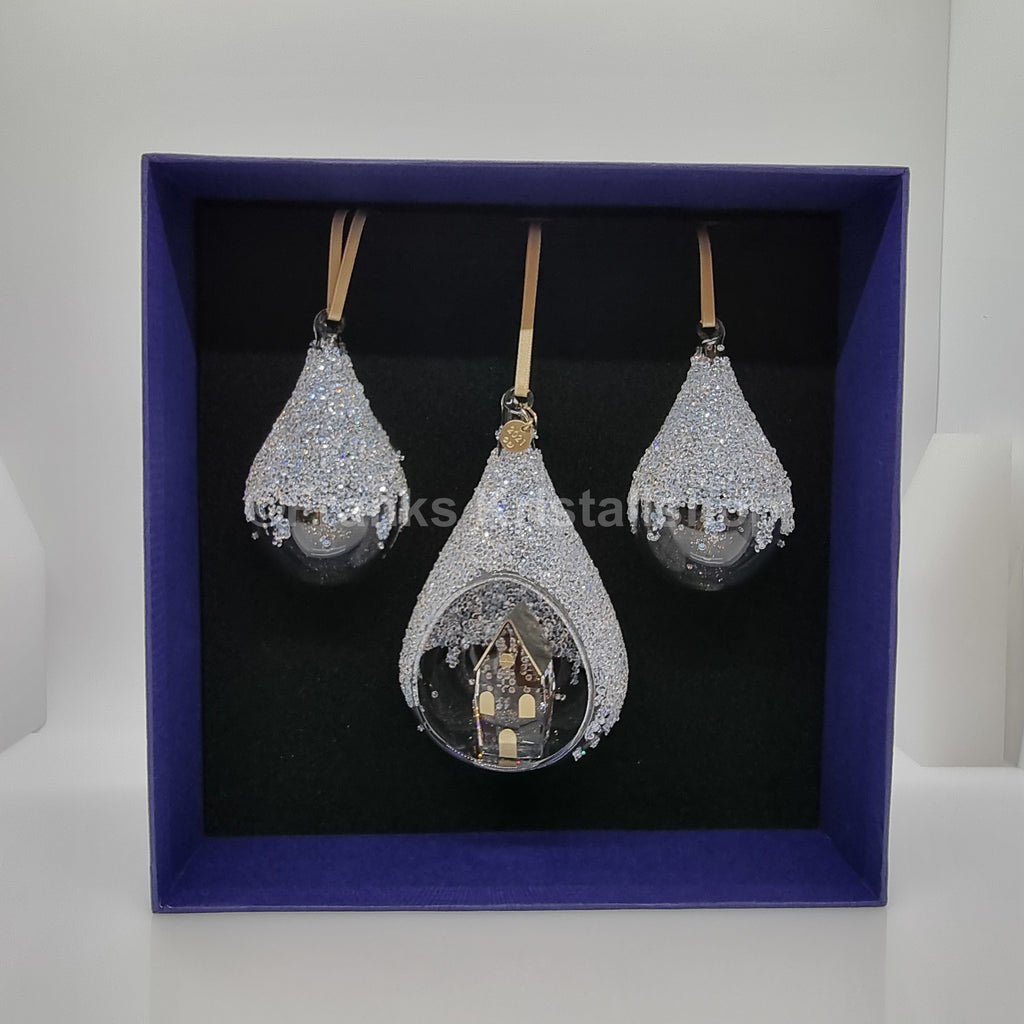 SWAROVSKI SCS Weihnachtskugel 2021 Tropfen Set Holiday Magic 5596791