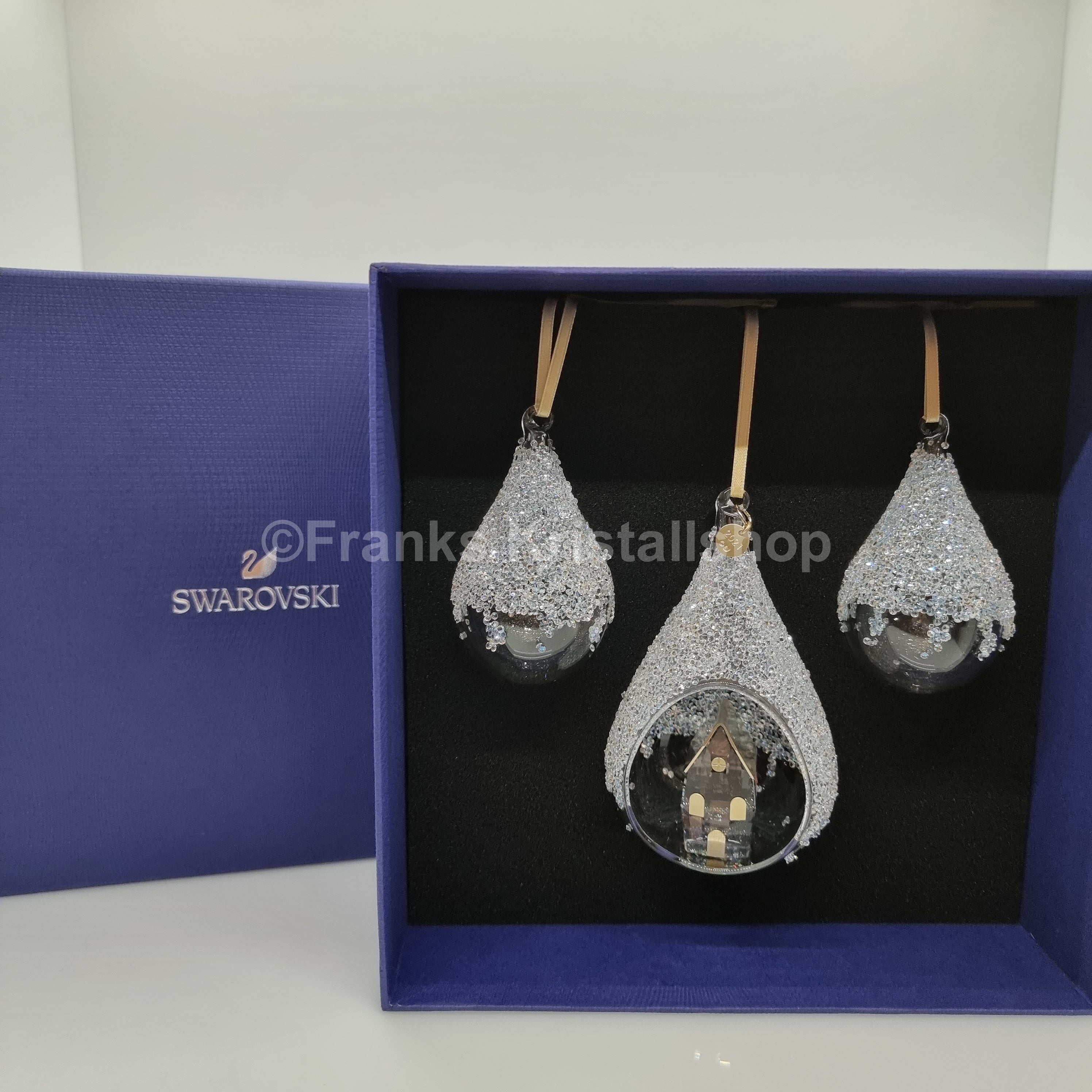 SWAROVSKI SCS Weihnachtskugel 2021 Tropfen Set Holiday Magic 5596791