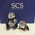 SWAROVSKI SCS Jahresfigur 2008 Pandas 900918 mit Namensschild 959097