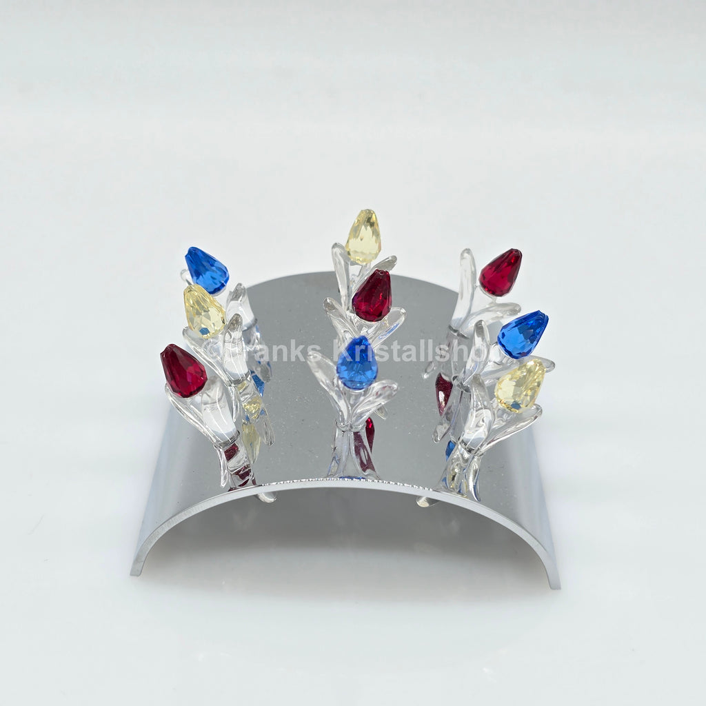 SWAROVSKI SCS Ständer mit 9 Tulpen Mini Blau, Rot, Gelb 600349 + 289288 oV