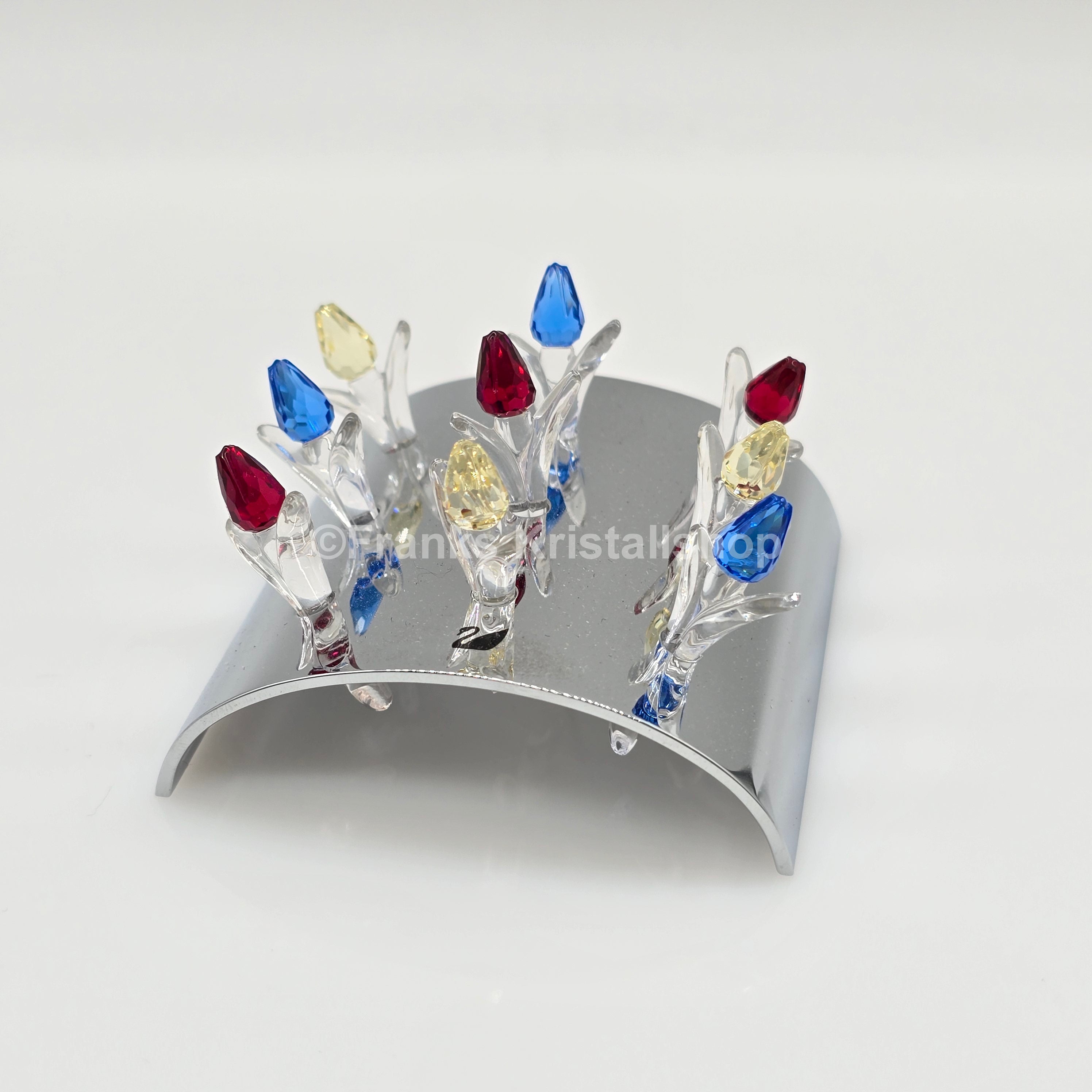 SWAROVSKI SCS Ständer mit 9 Tulpen Mini Blau, Rot, Gelb 600349 + 289288 oV