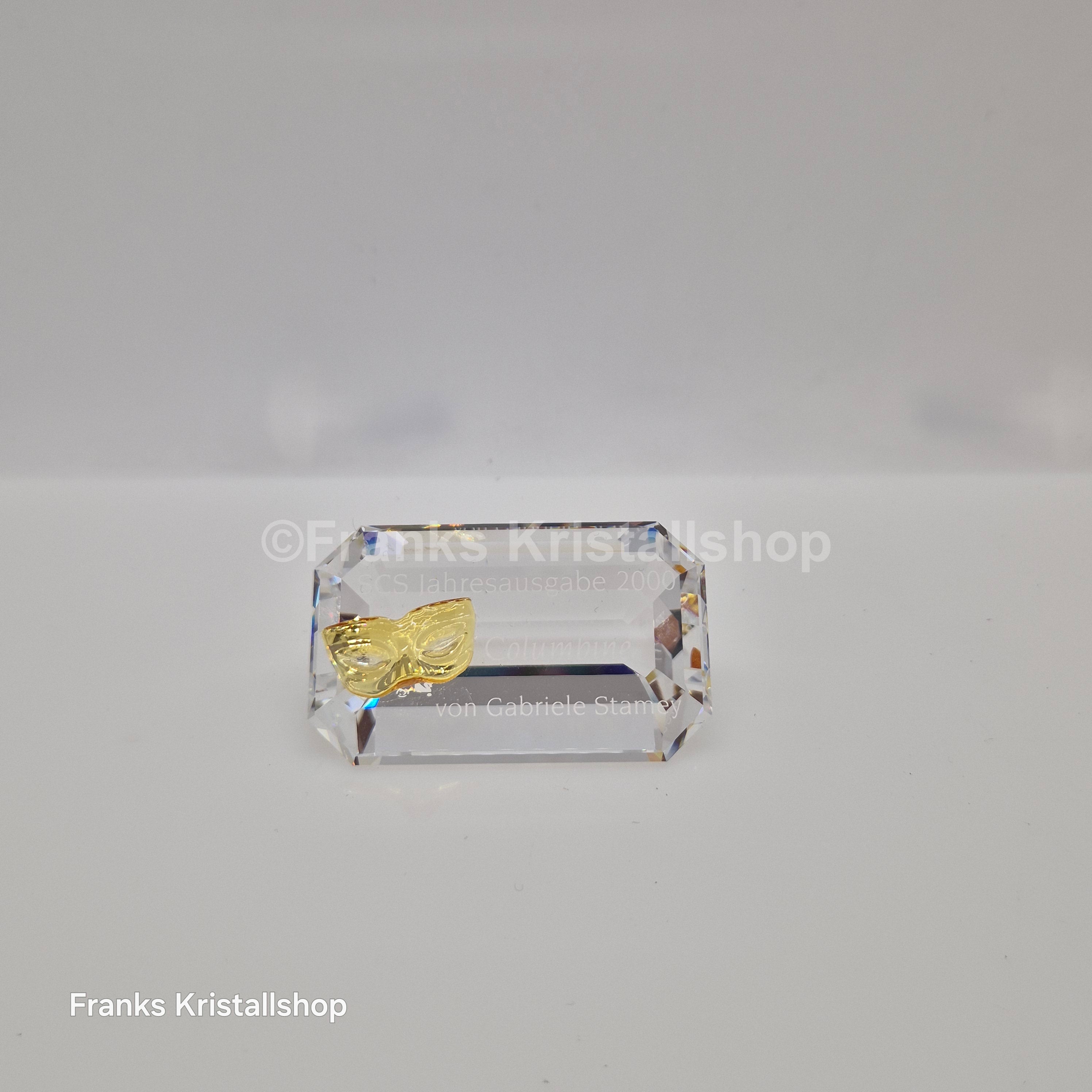 SWAROVSKI SCS Jahresfigur 2000 Columbine mit Namensschild Maskerade 242032 oU