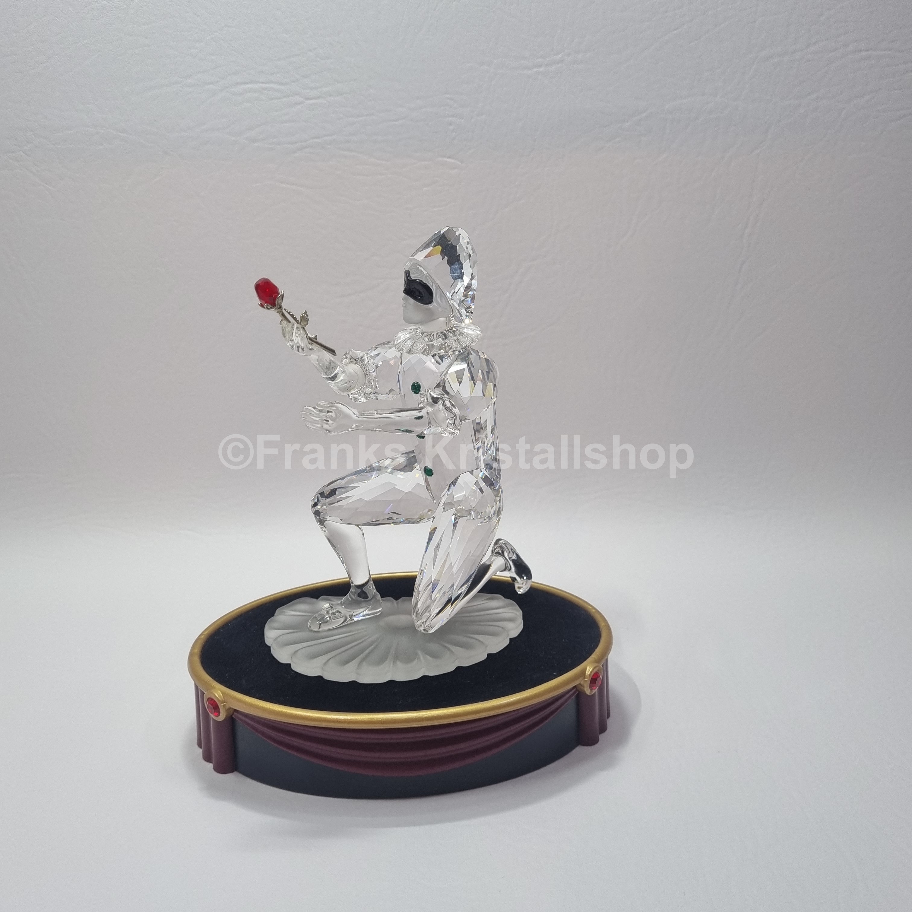 SWAROVSKI SCS Jahresfigur 2001 Harlekin mit Namenschild und Gratis-Sockel 254044