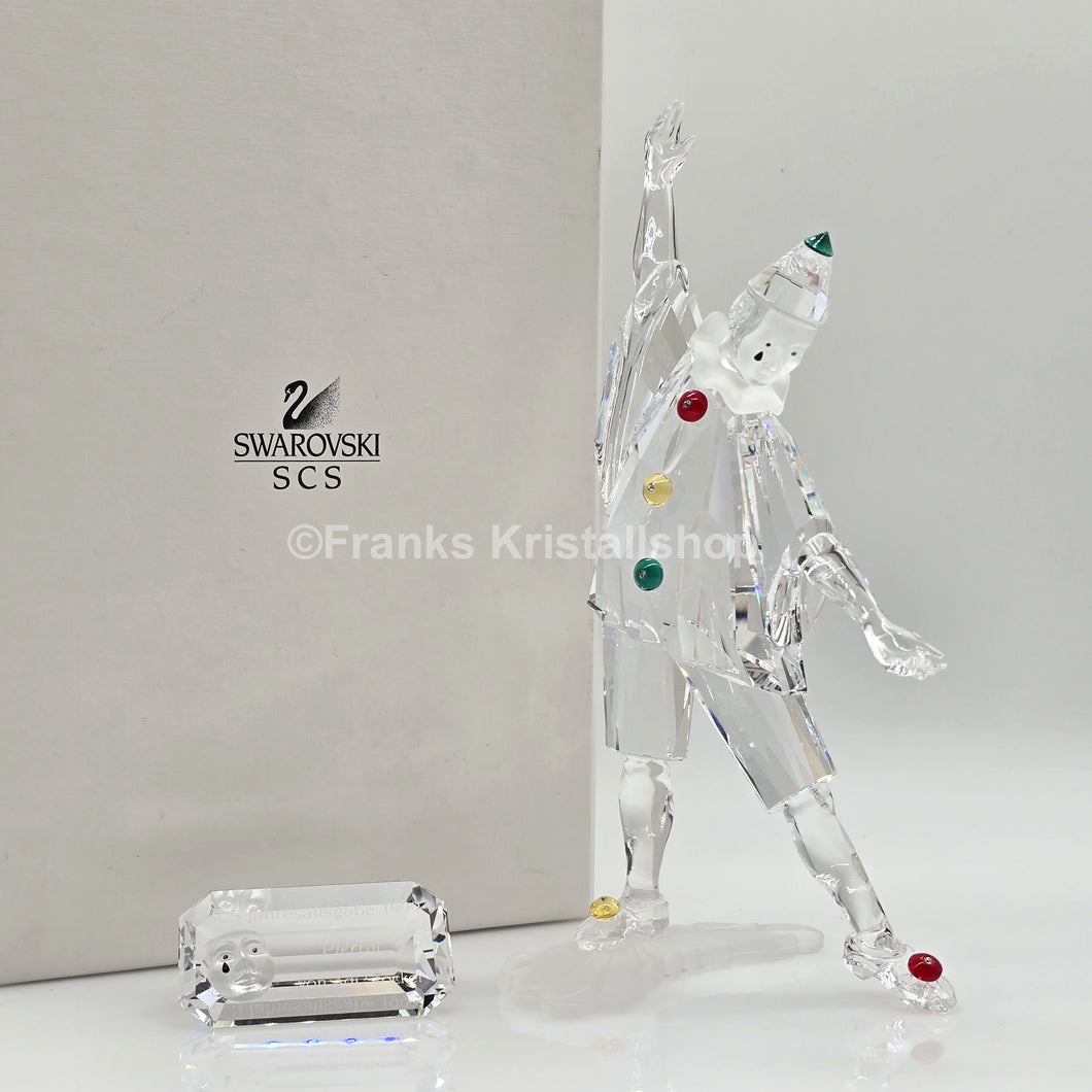 SWAROVSKI SCS Jahresfigur 1999 Pierrot mit Namensschild 230586 oU