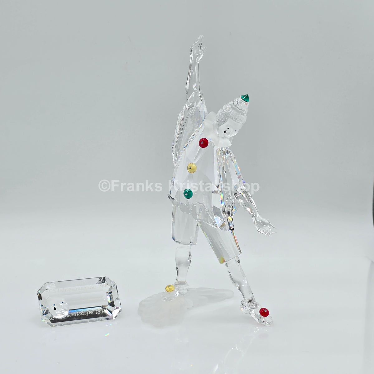 SWAROVSKI SCS Jahresfigur 1999 Pierrot 230586 OVP + Zert. Namensschild Briefbeschwerer 60 + 40 mm
