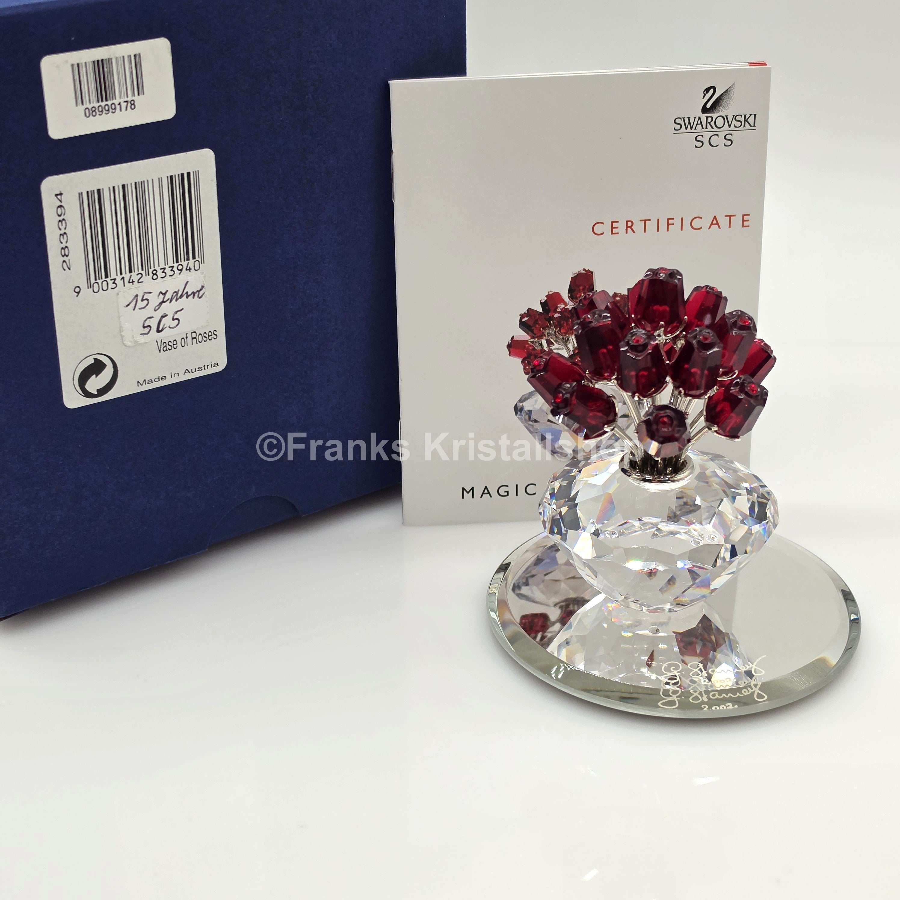 SWAROVSKI SCS Vase mit Roten Rosen Limitierte Jubiläums Edition 283394