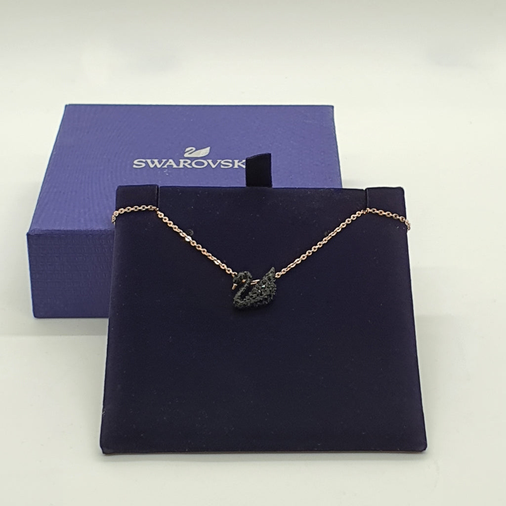SWAROVSKI Iconic Swan Halskette Schwan Klein Schwarz Roségold-Legierung 5204133