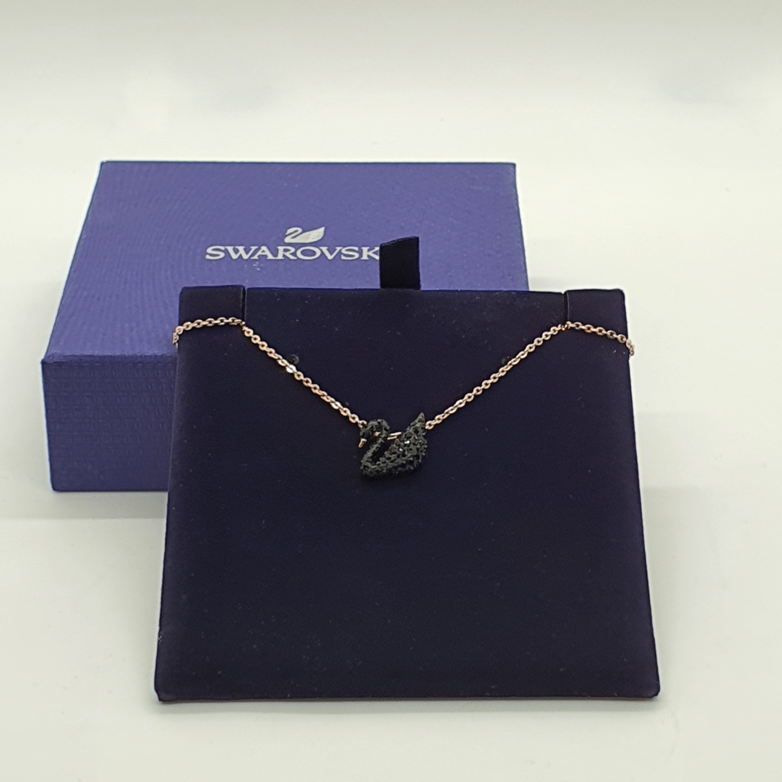 SWAROVSKI Iconic Swan Halskette Schwan Klein Schwarz Roségold-Legierung 5204133