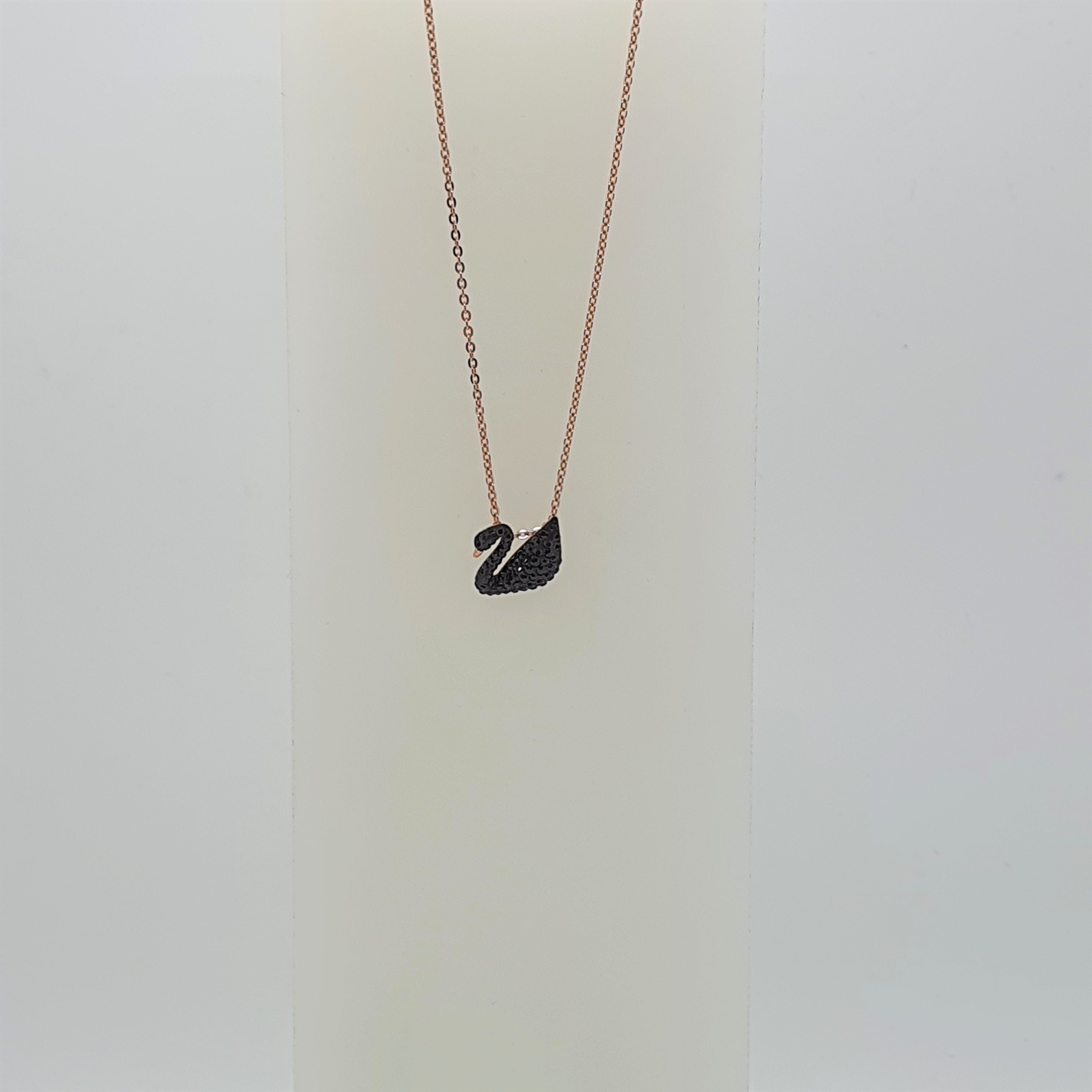 SWAROVSKI Iconic Swan Halskette Schwan Klein Schwarz Roségold-Legierung 5204133