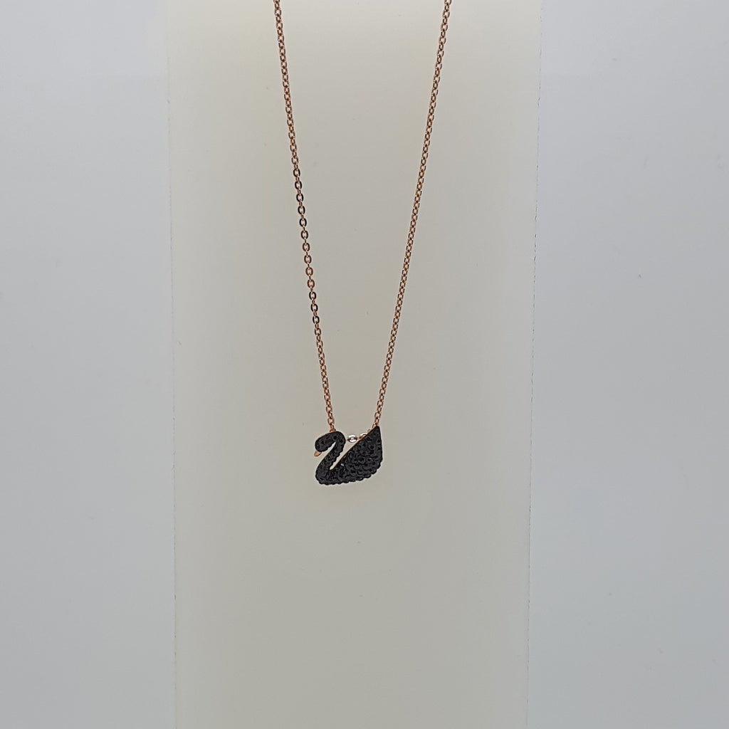 SWAROVSKI Iconic Swan Halskette Schwan Klein Schwarz Roségold-Legierung 5204133