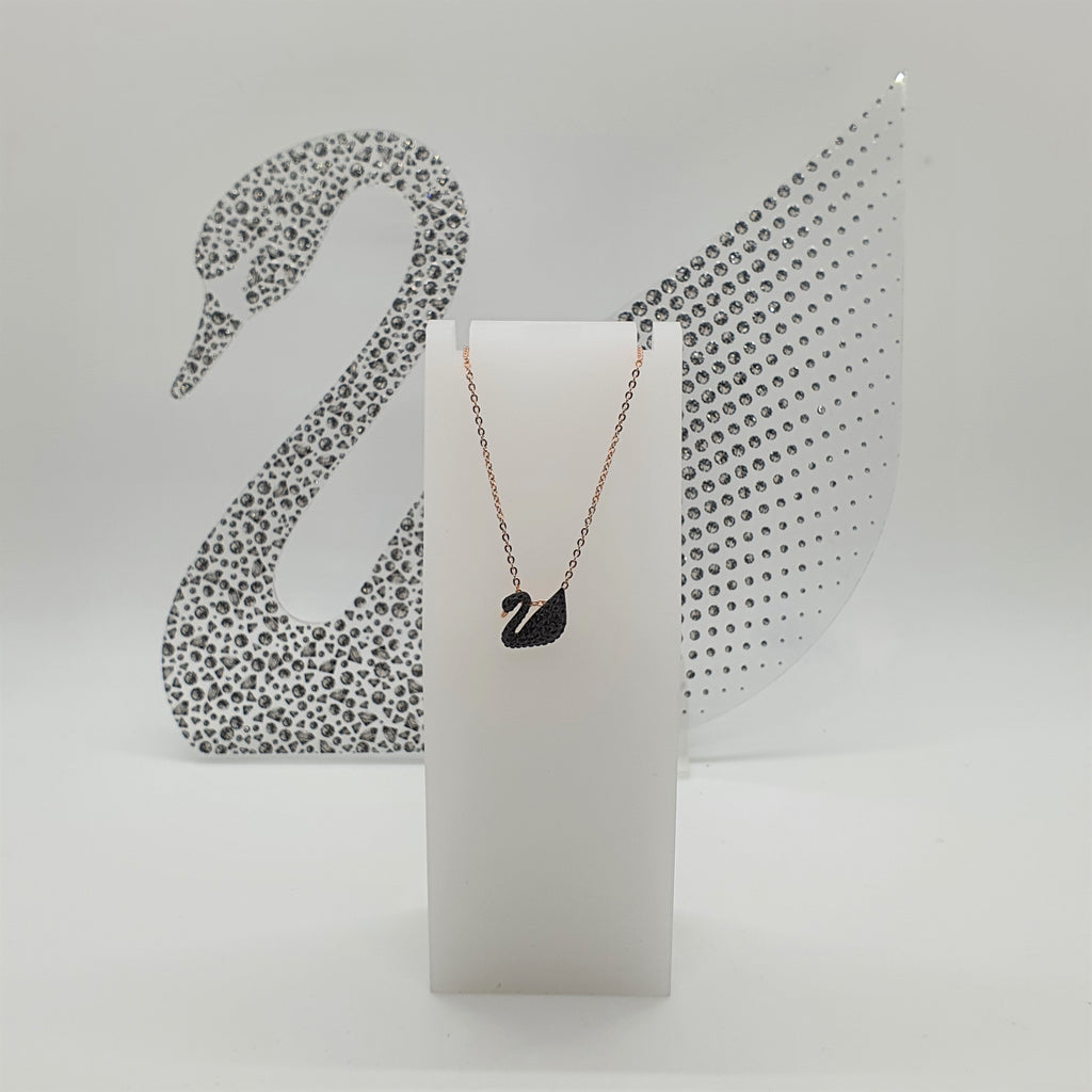 SWAROVSKI Iconic Swan Halskette Schwan Klein Schwarz Roségold-Legierungsschicht 5204133
