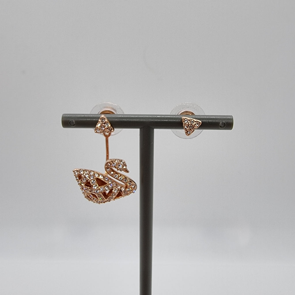 SWAROVSKI Facet Swan Ohrstecker Schwan, Rosévergoldet 5358058