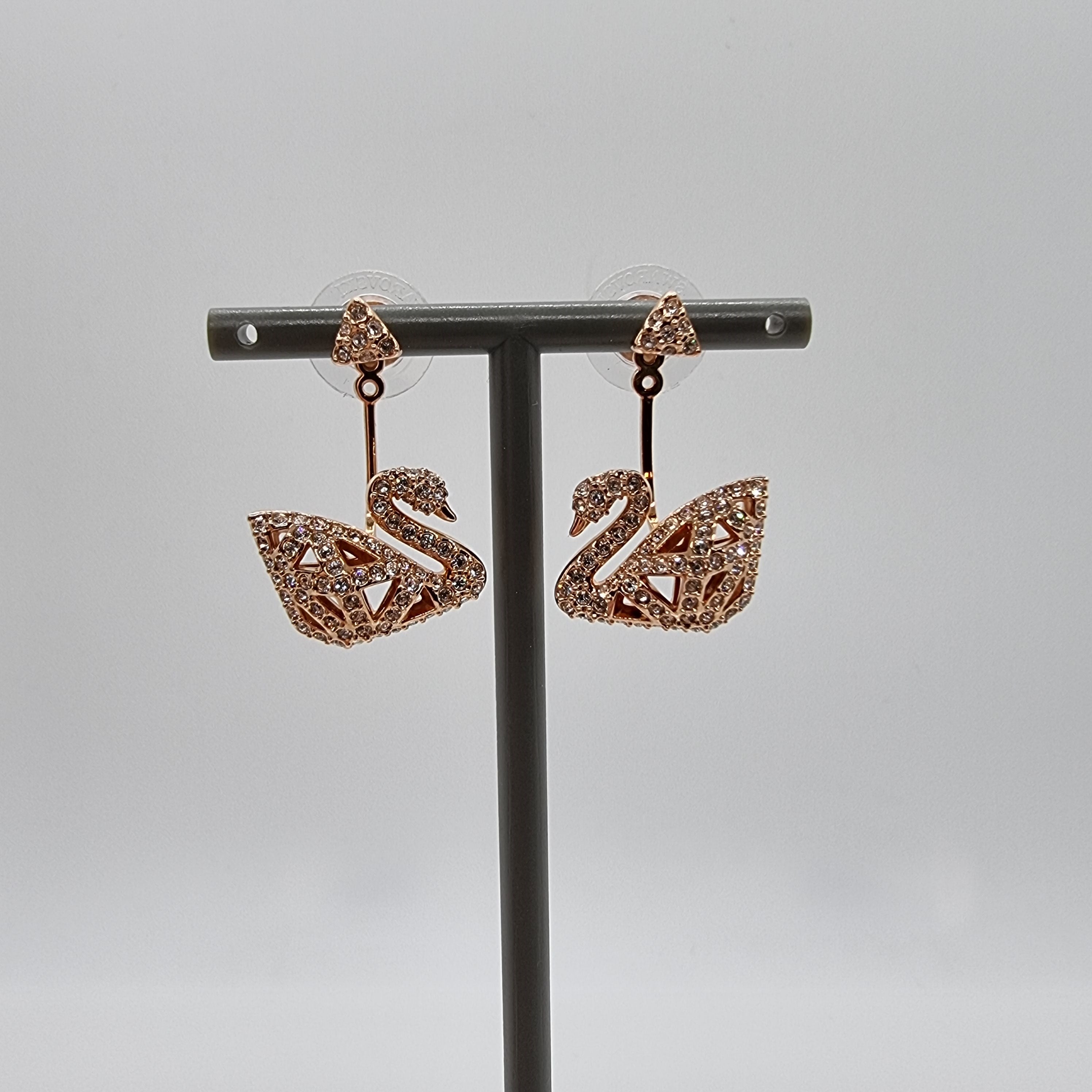 SWAROVSKI Facet Swan Ohrstecker Schwan, Rosévergoldet 5358058