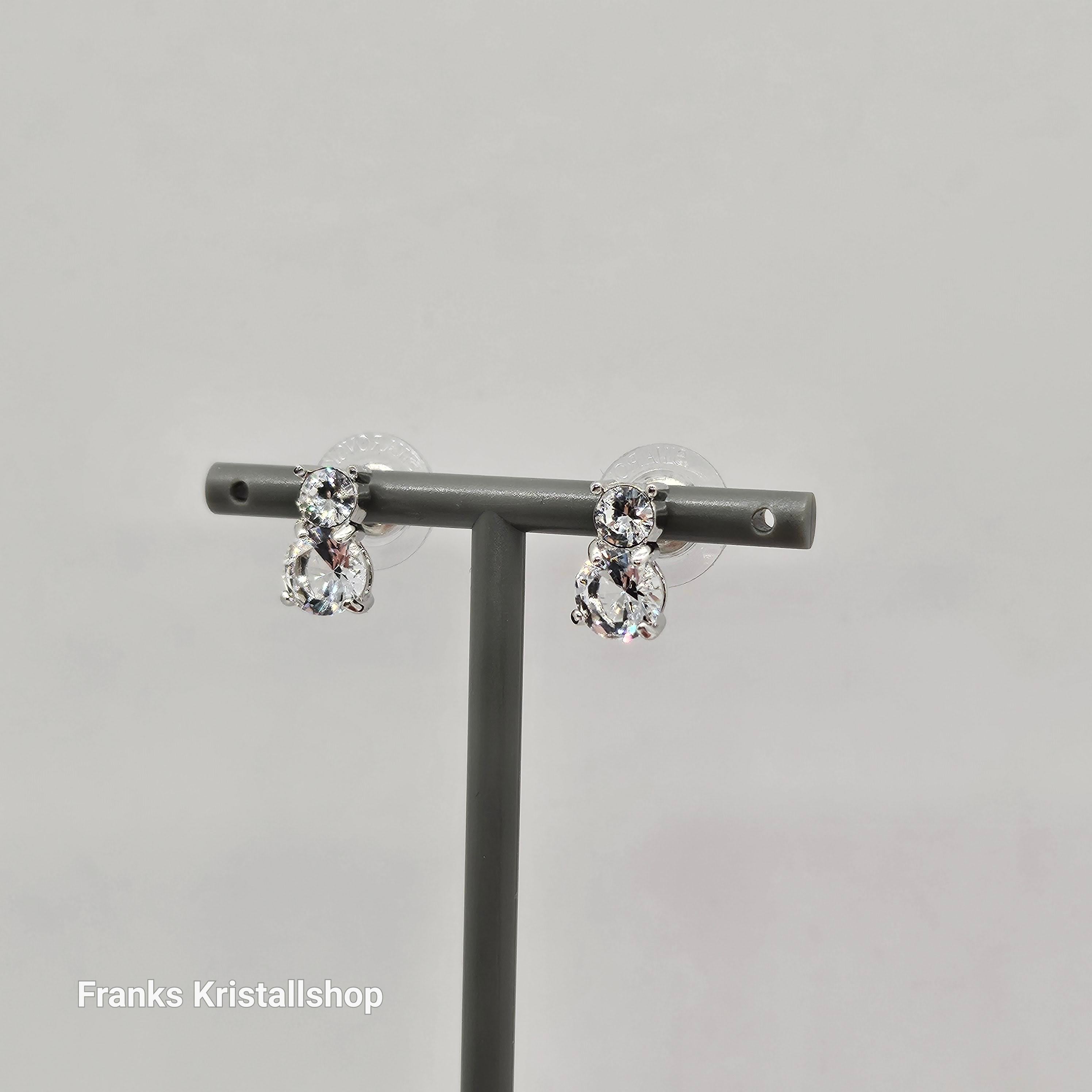 SWAROVSKI Solitaire Ohrstecker Rund Weiß, Rhodiniert 5128808