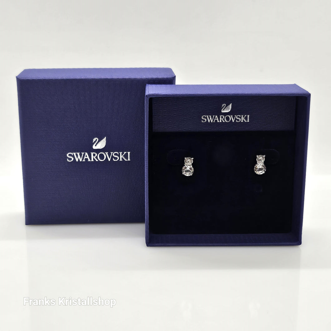 SWAROVSKI Solitaire Ohrstecker Rund Weiß, Rhodiniert 5128808