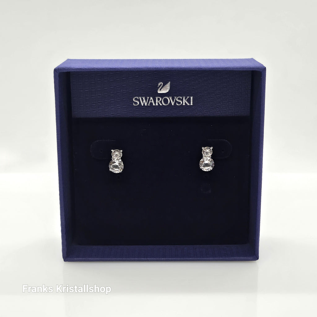 SWAROVSKI Solitaire Ohrstecker Rund Weiß, Rhodiniert 5128808