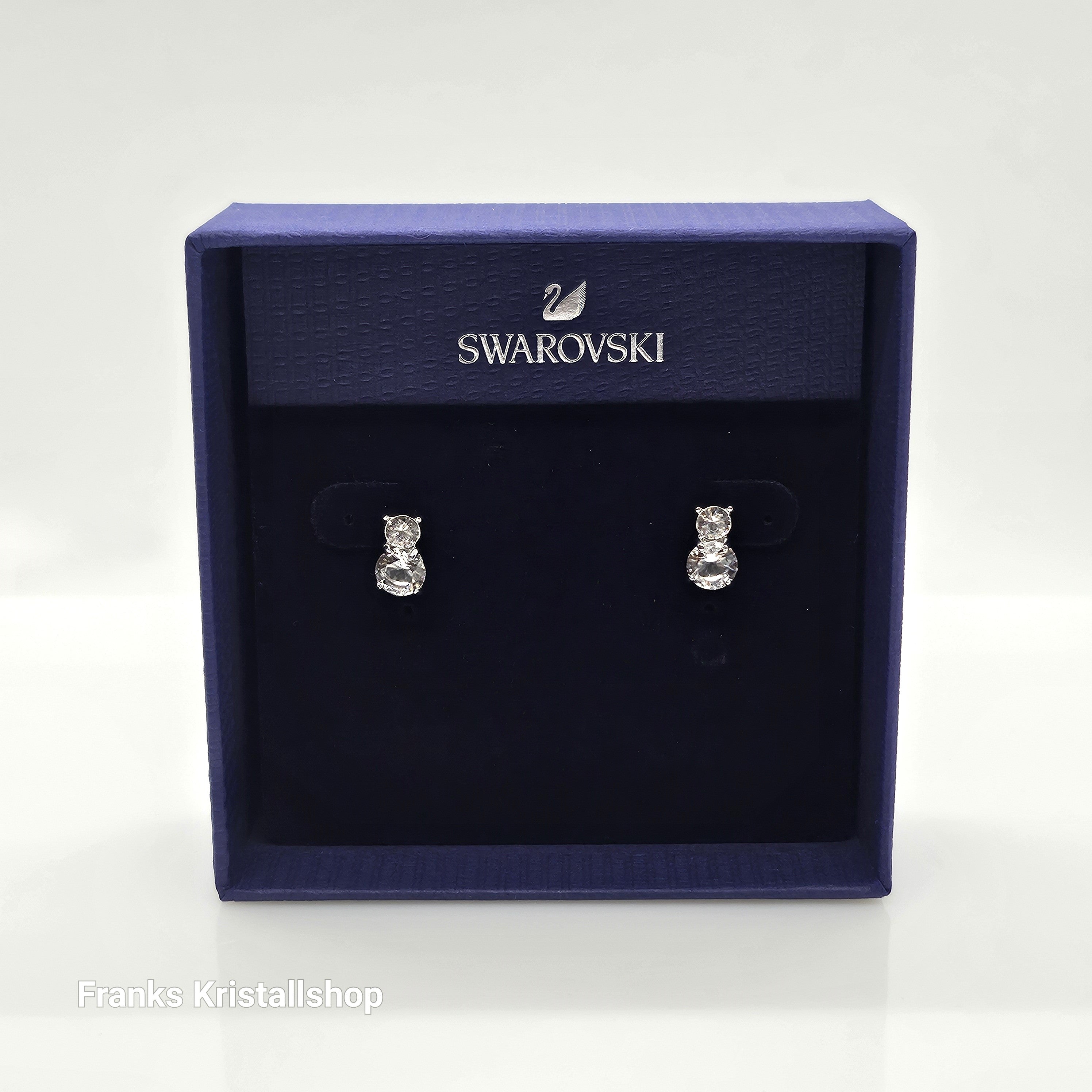 SWAROVSKI Solitaire Ohrstecker Rund Weiß, Rhodiniert 5128808