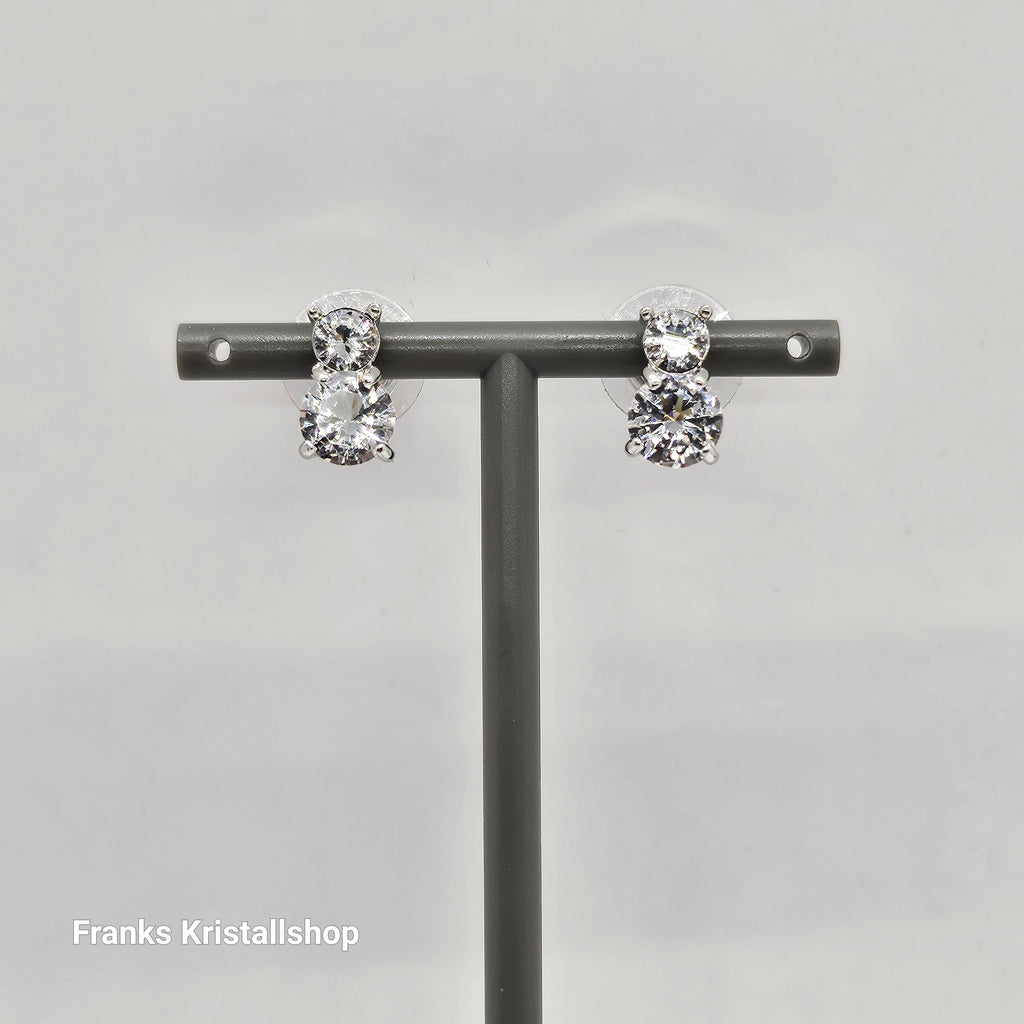 SWAROVSKI Solitaire Ohrstecker Rund Weiß, Rhodiniert 5128808