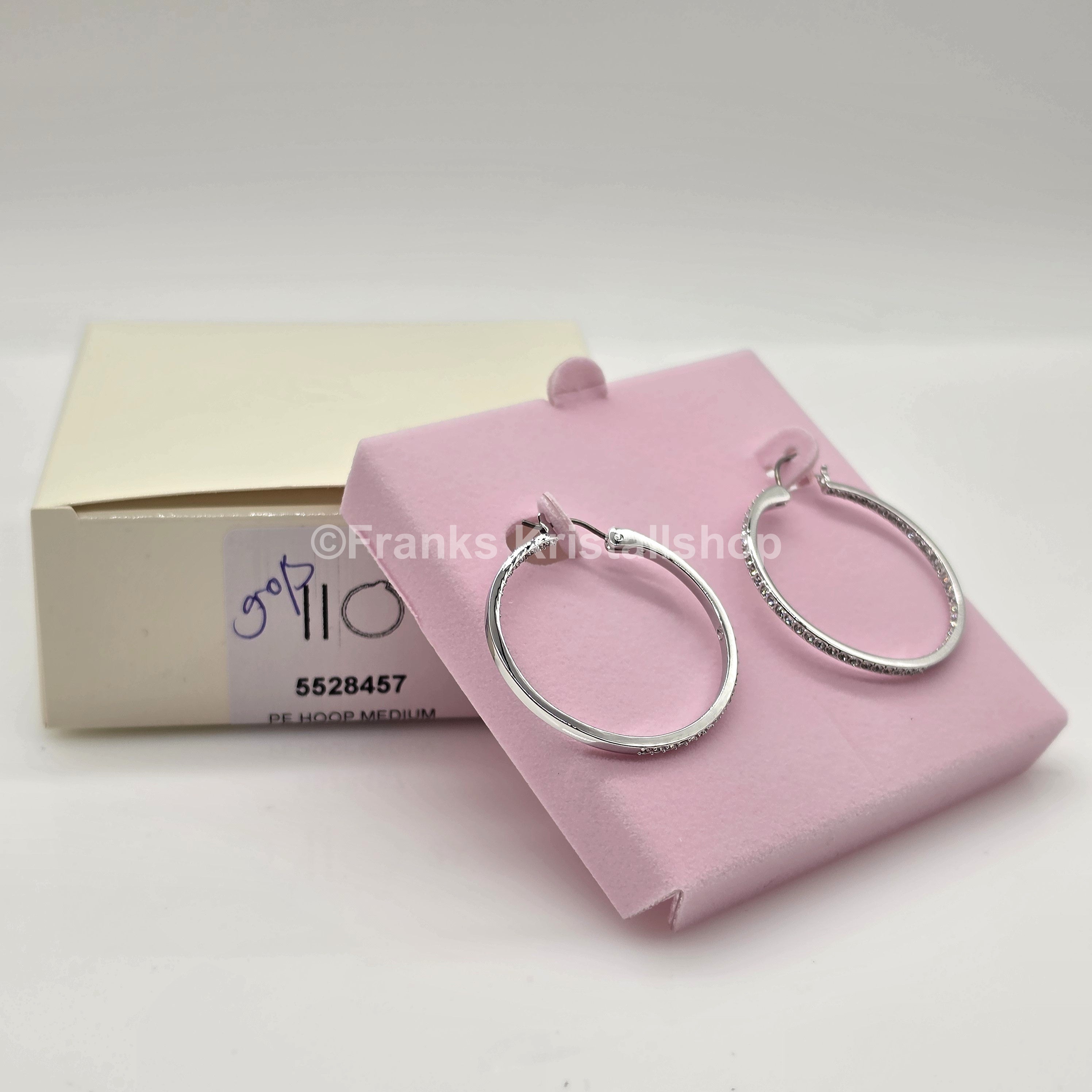 SWAROVSKI Sommerset Kreolen Weiß, Rhodiniert 5528457