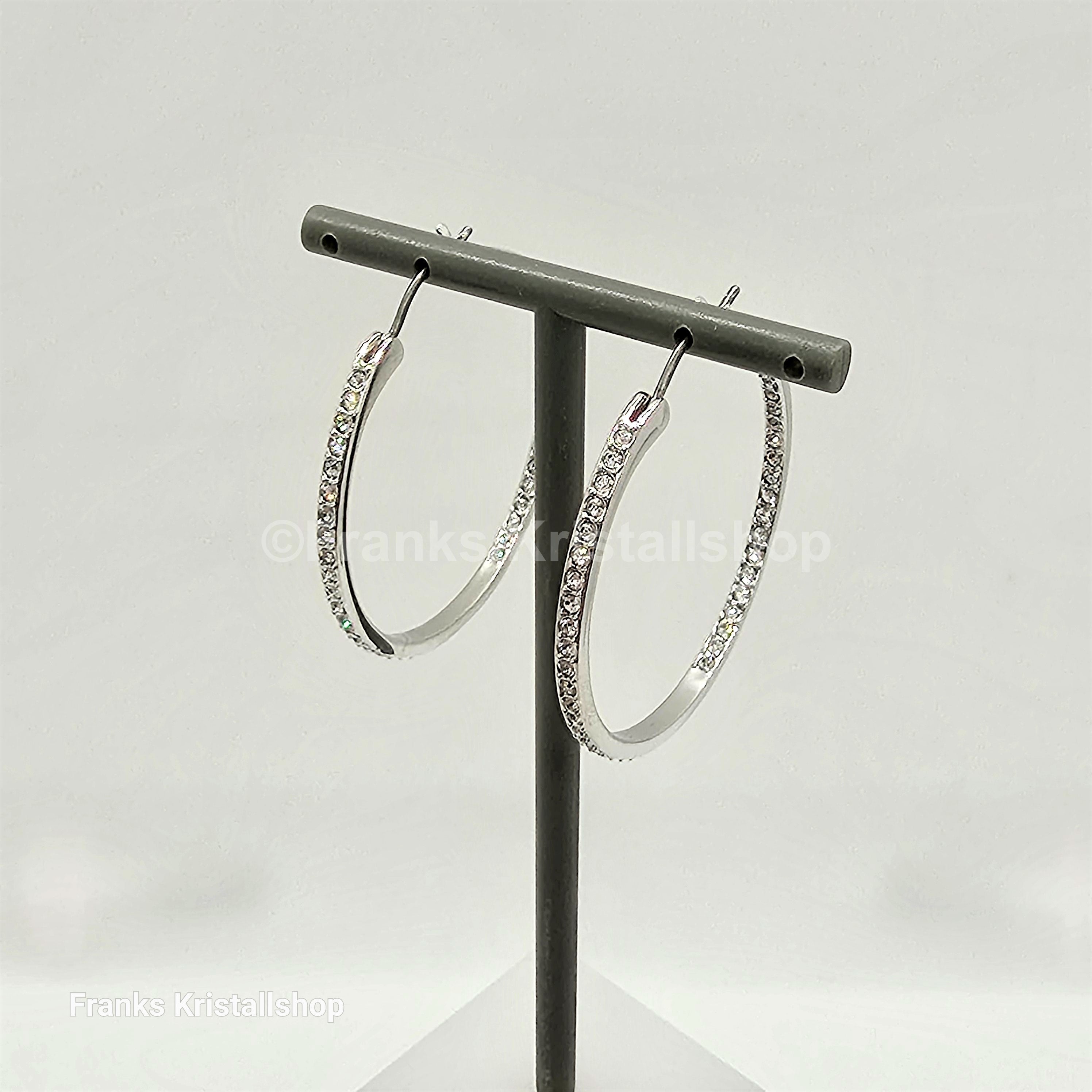 SWAROVSKI Sommerset Kreolen Weiß, Rhodiniert 5528457