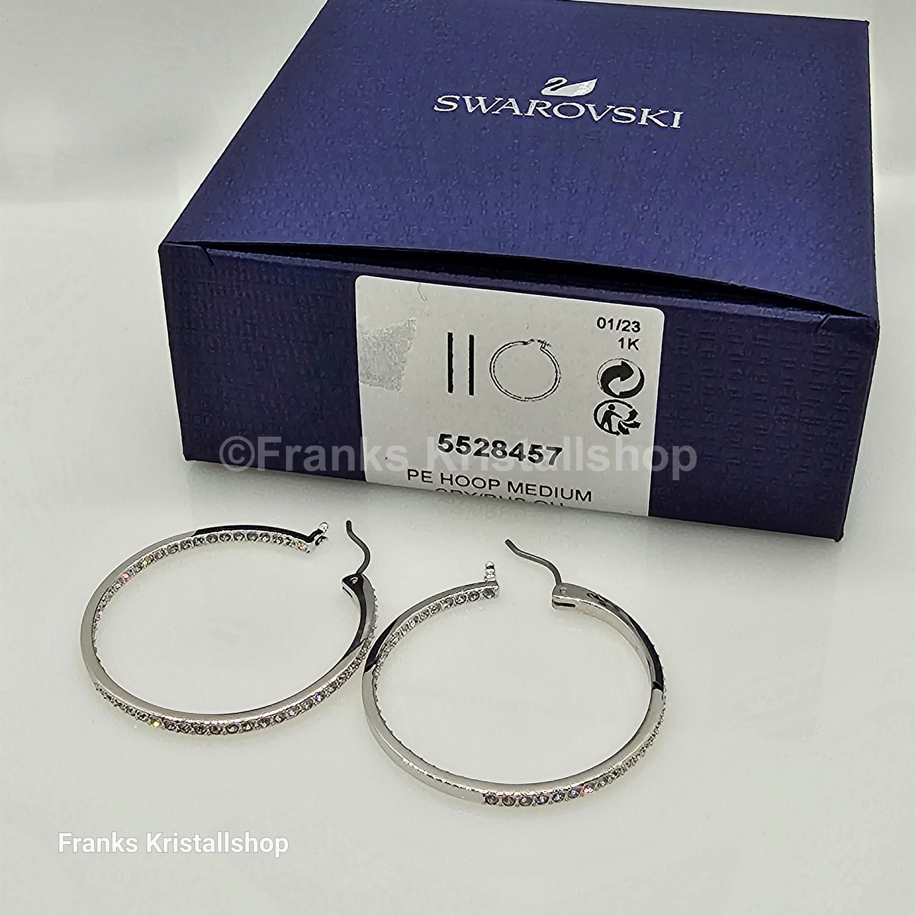 SWAROVSKI Sommerset Kreolen Weiß, Rhodiniert 5528457
