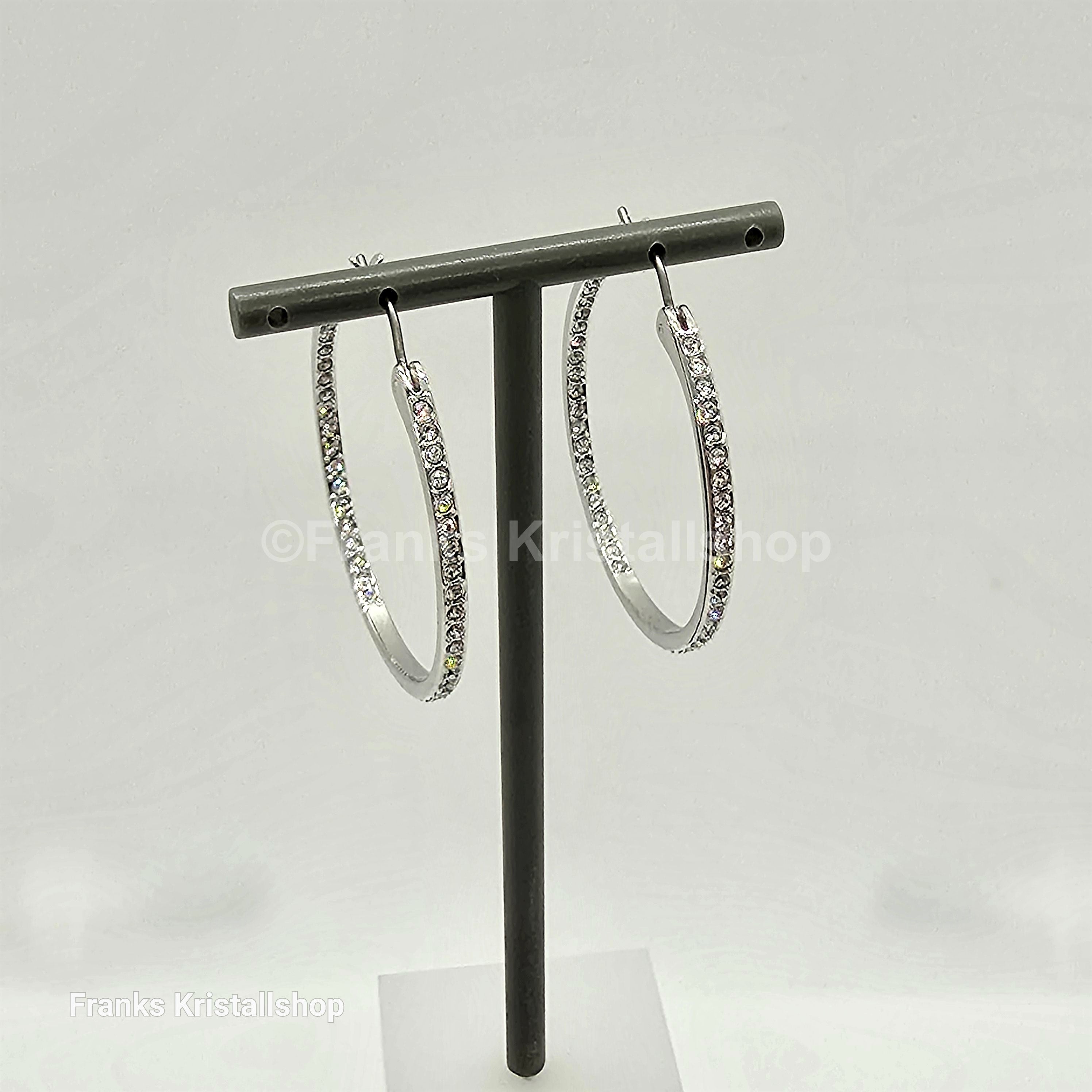 SWAROVSKI Sommerset Kreolen Weiß, Rhodiniert 5528457