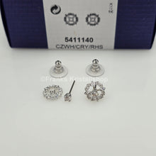 Lade das Bild in den Galerie-Viewer, SWAROVSKI Sparkling Dance Flower Ohrstecker Weiß, Rhodiniert 5411140
