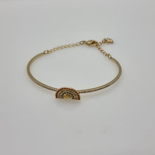 Lade das Bild in den Galerie-Viewer, SWAROVSKI Sparkling Dance Rainbow Armreif Größe M Vergoldet 5537493
