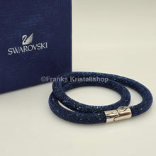 Lade das Bild in den Galerie-Viewer, SWAROVSKI Stardust Armband Double Größe M Blau Dark Blue 5102549 oU
