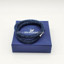 Lade das Bild in den Galerie-Viewer, SWAROVSKI Stardust Armband Double Größe M Blau Dark Blue 5102549 oU
