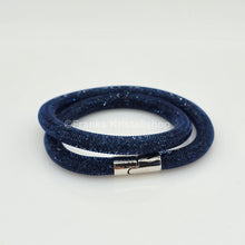 Lade das Bild in den Galerie-Viewer, SWAROVSKI Stardust Armband Double Größe M Blau Dark Blue 5102549 oU
