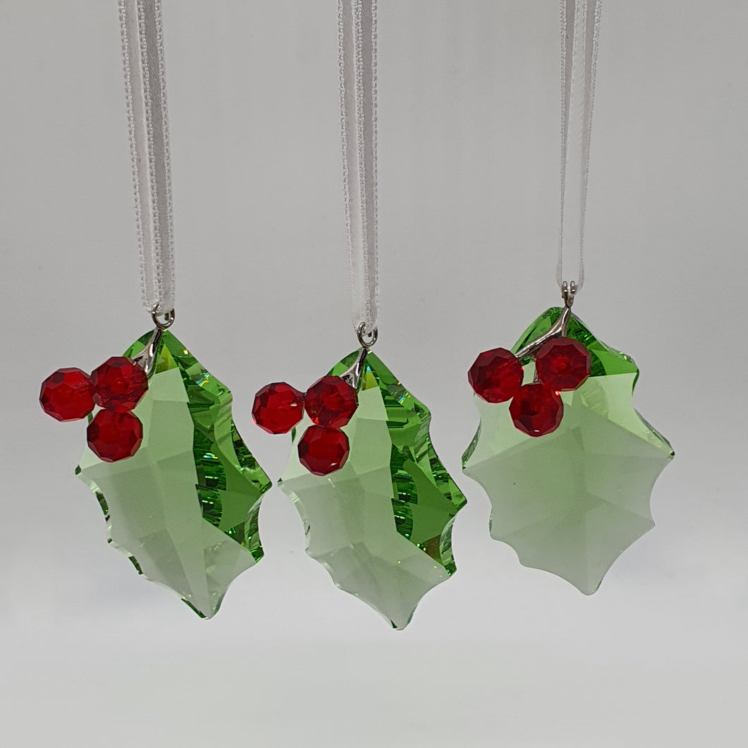 SWAROVSKI Stechpalmenzweig Holly Leaf 3er-Set 890894