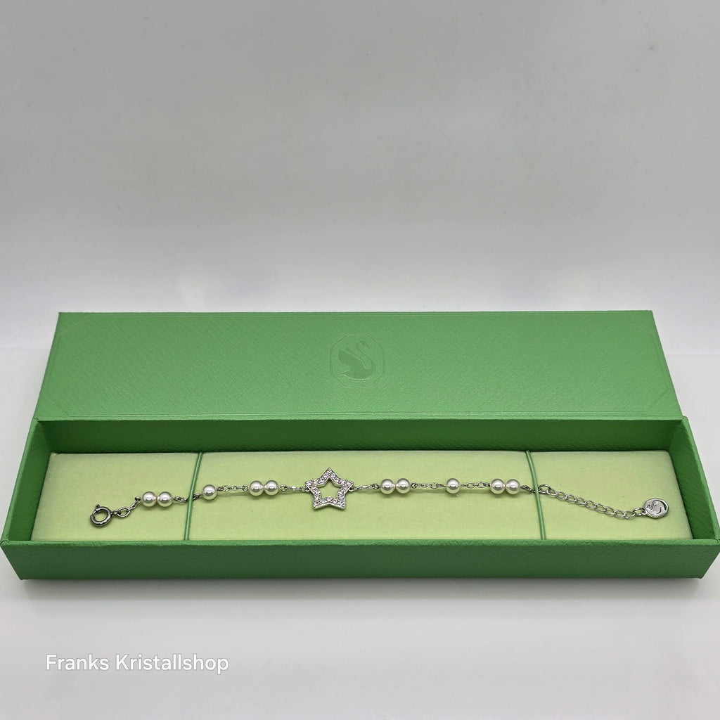 SWAROVSKI Stella Armband Pavé Stern Weiß, Rhodiniert 5645385