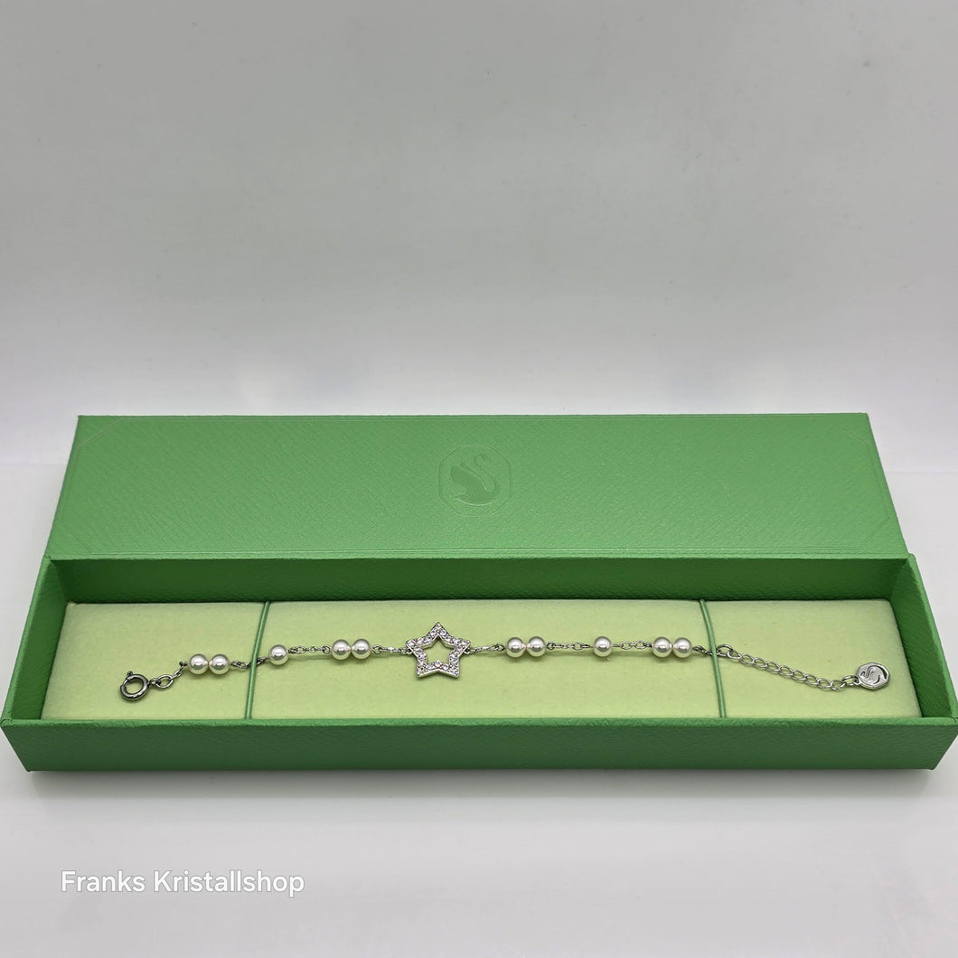 SWAROVSKI Stella Armband Pavé Stern Weiß, Rhodiniert 5645385