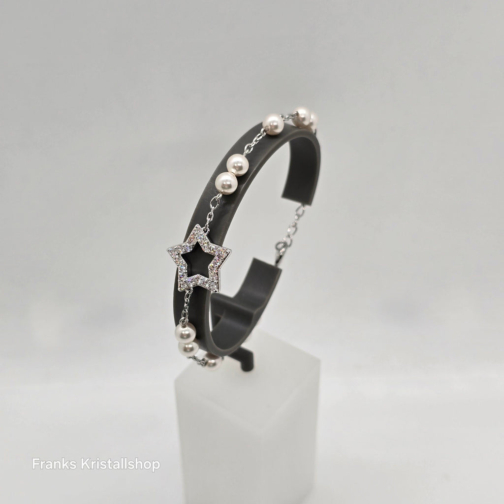 SWAROVSKI Stella Armband Pavé Stern Weiß, Rhodiniert 5645385