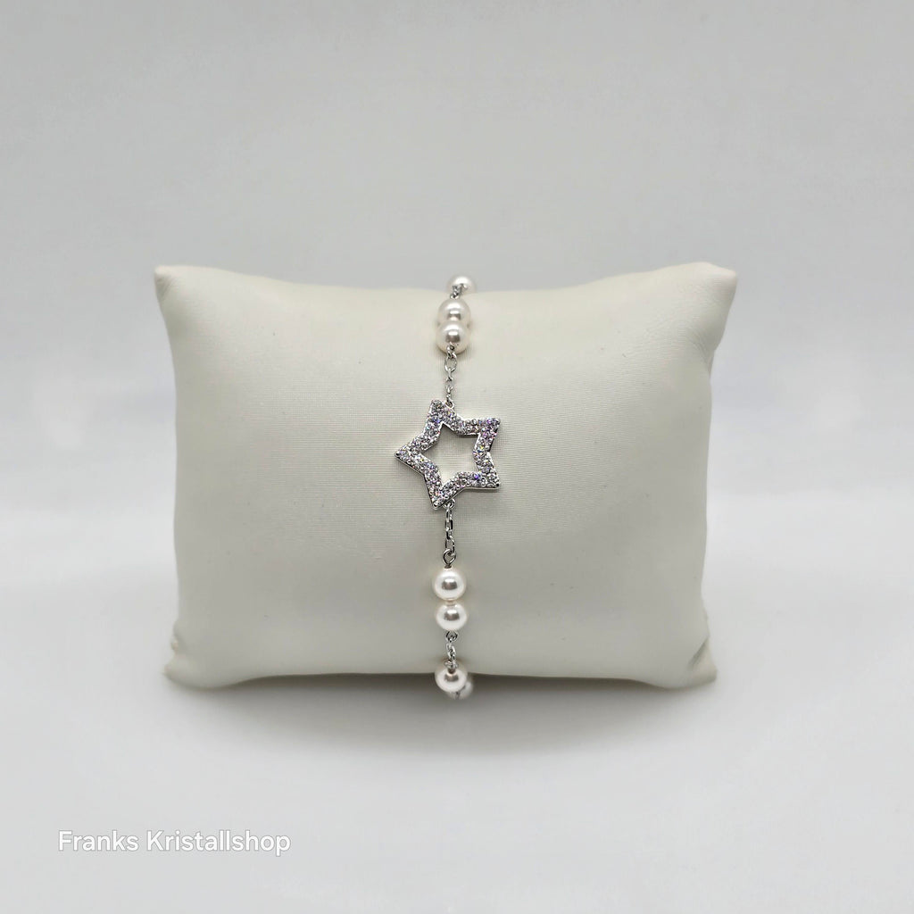 SWAROVSKI Stella Armband Pavé Stern Weiß, Rhodiniert 5645385