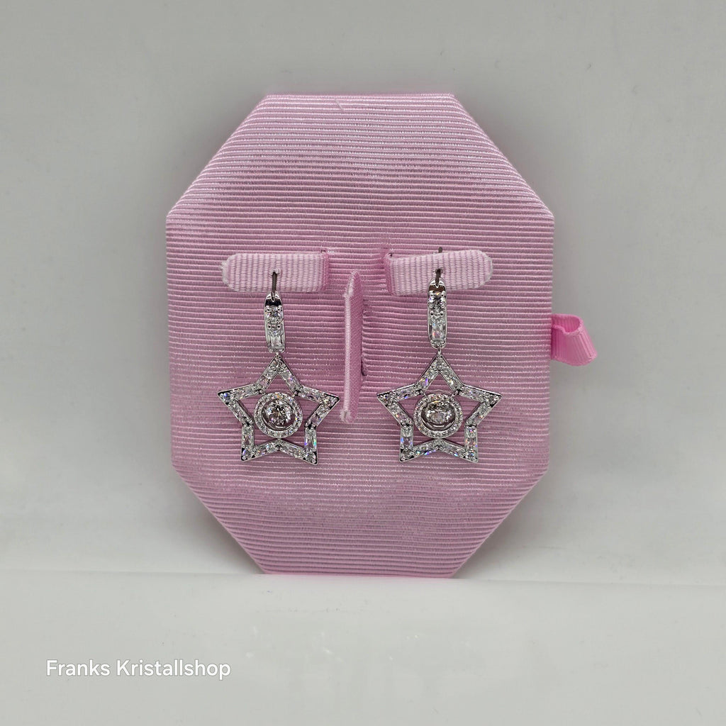SWAROVSKI Stella Drop-Ohrhänger Stern, Weiß, Rhodiniert 5617767