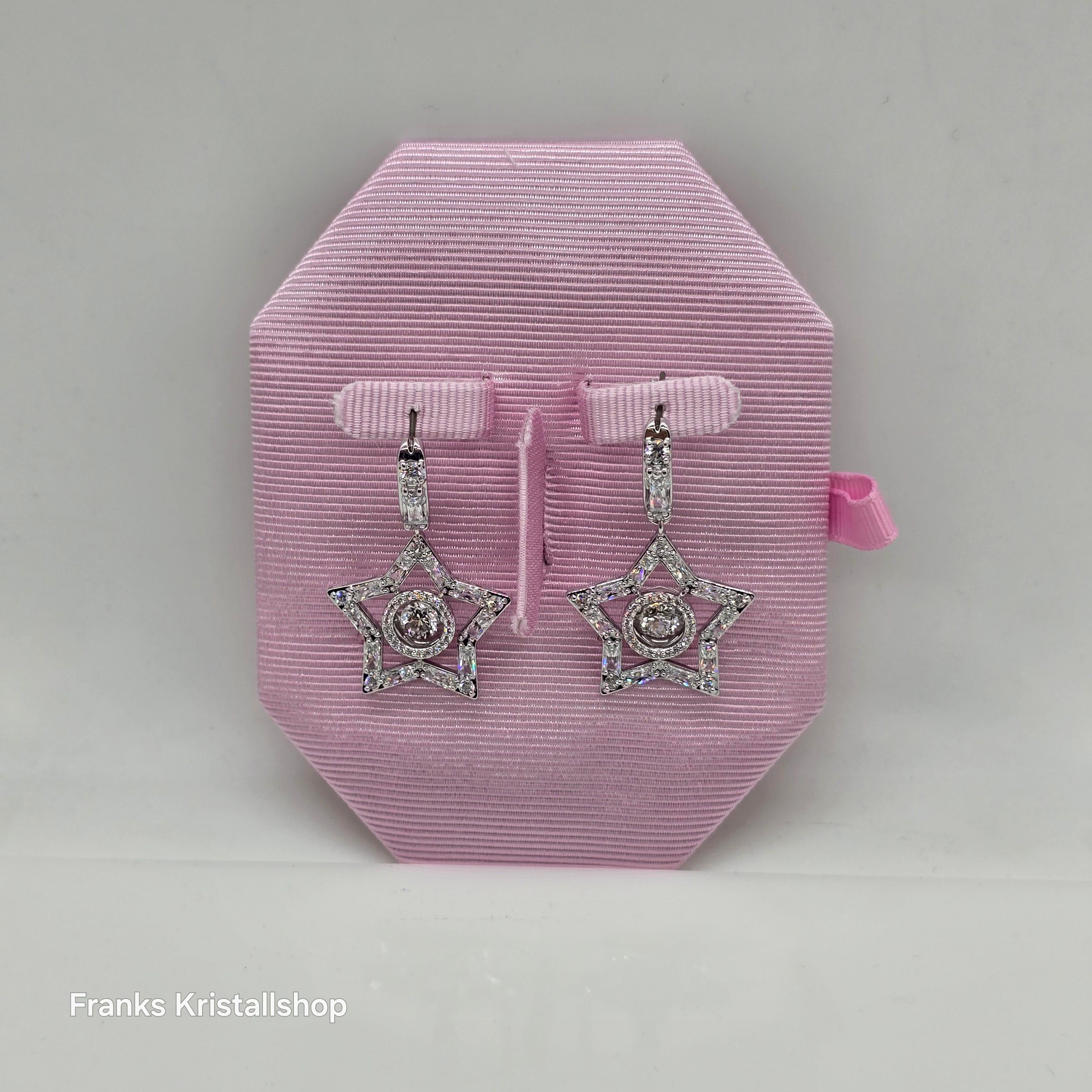 SWAROVSKI Stella Drop-Ohrhänger Stern, Weiß, Rhodiniert 5617767