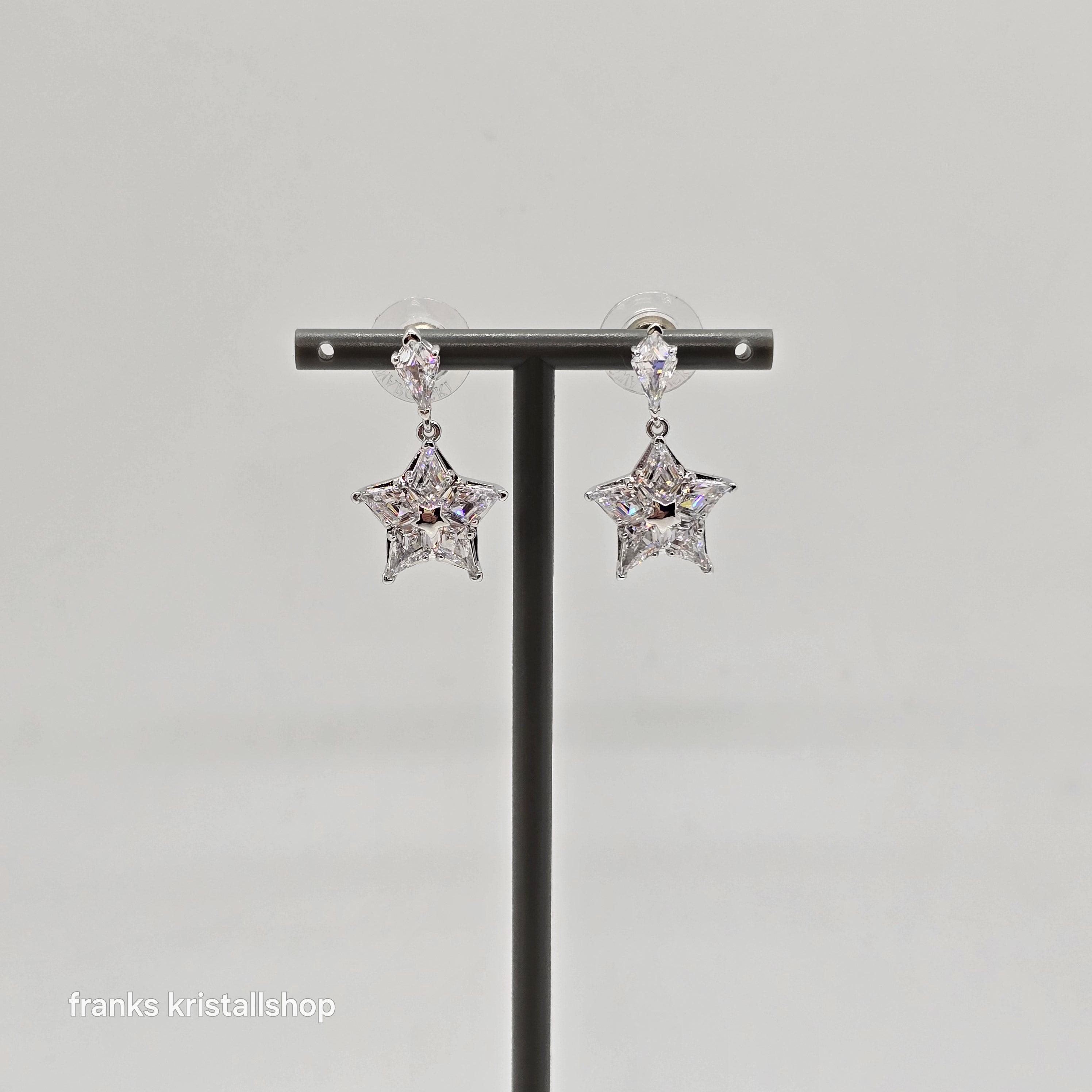 SWAROVSKI Stella Drop-Ohrhänger Stern, Weiß, Rhodiniert Star 5652002