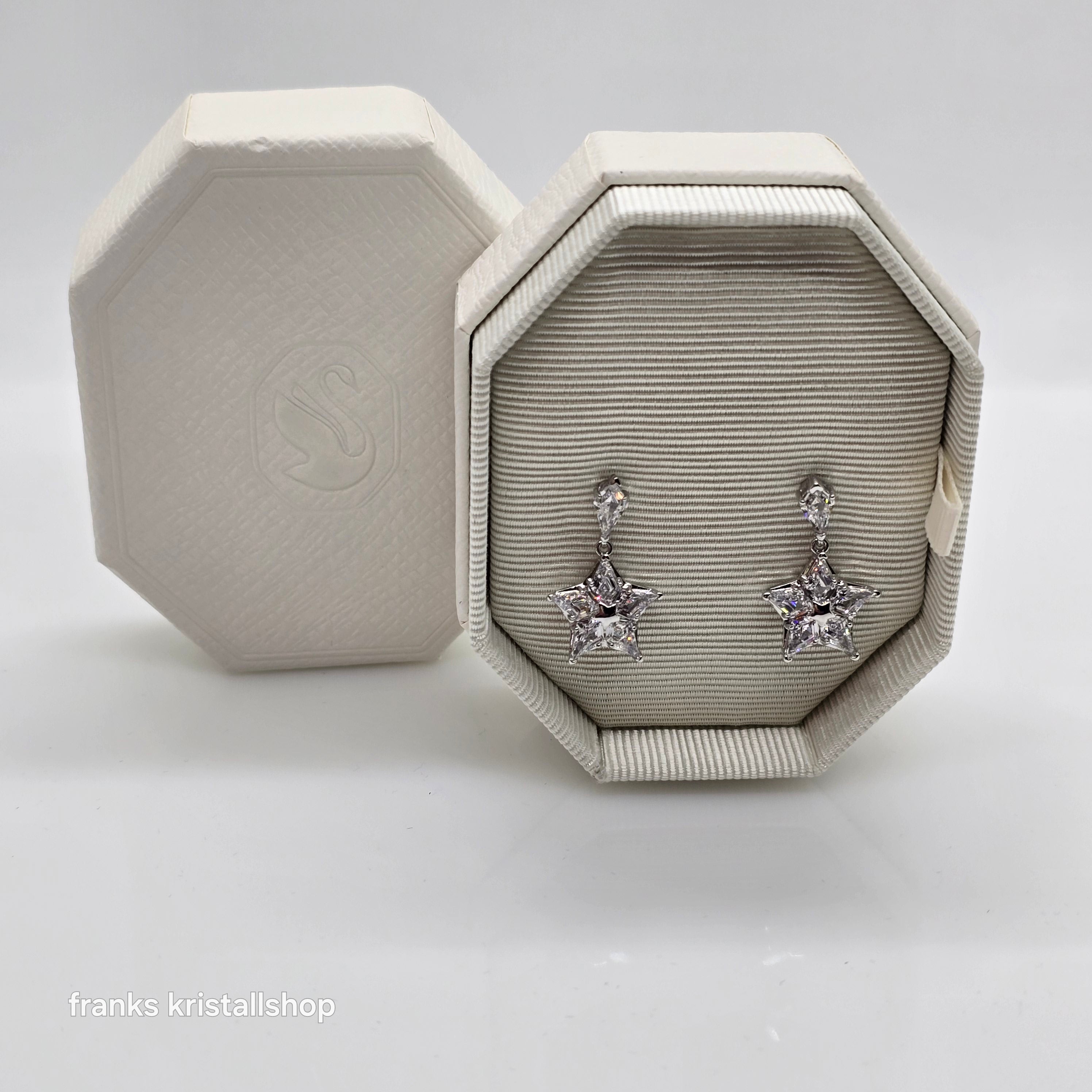 SWAROVSKI Stella Drop-Ohrhänger Stern, Weiß, Rhodiniert Star 5652002