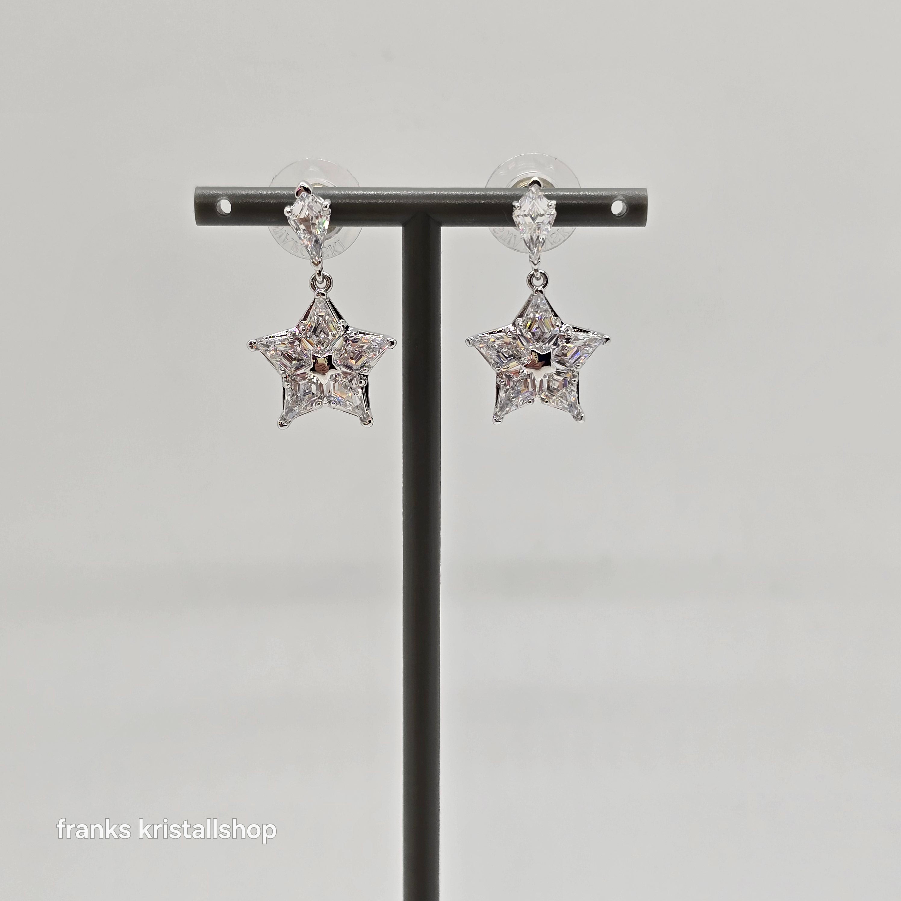 SWAROVSKI Stella Drop-Ohrhänger Stern, Weiß, Rhodiniert Star 5652002