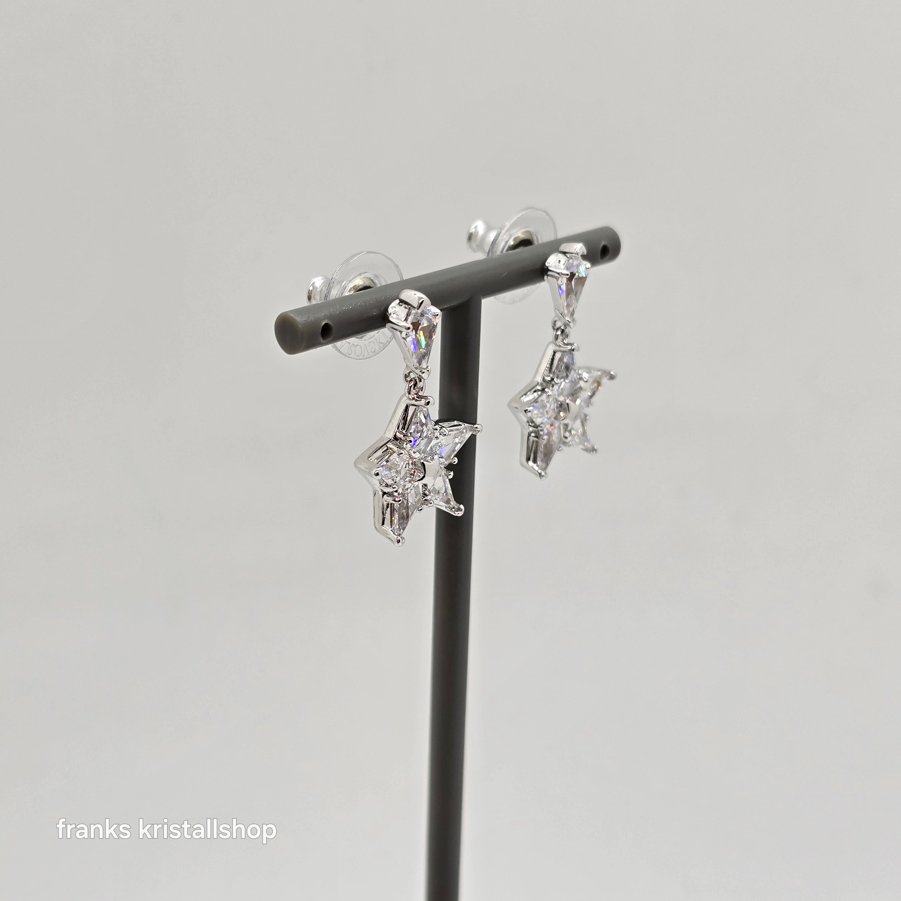 SWAROVSKI Stella Drop-Ohrhänger Stern, Weiß, Rhodiniert Star 5652002