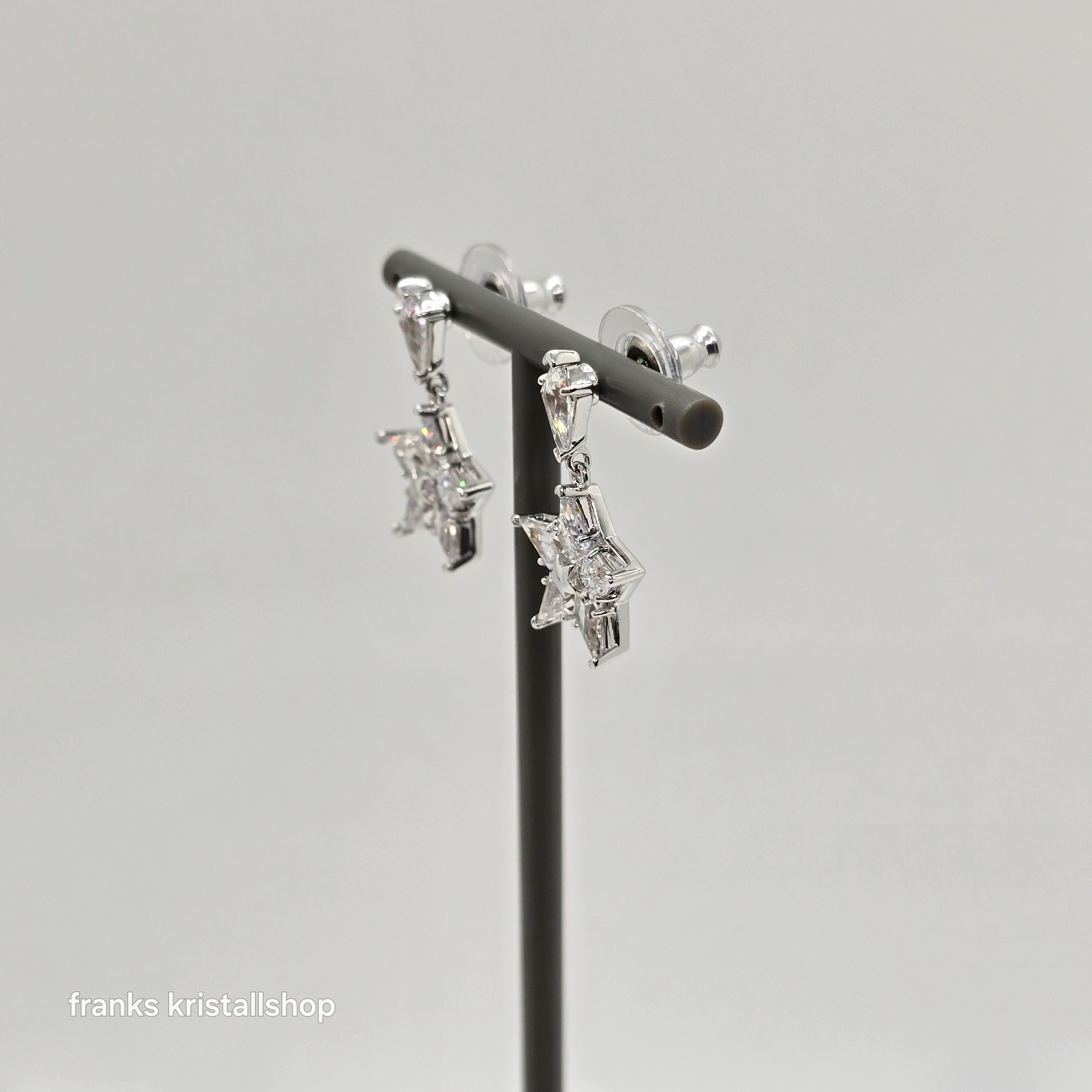 SWAROVSKI Stella Drop-Ohrhänger Stern, Weiß, Rhodiniert Star 5652002