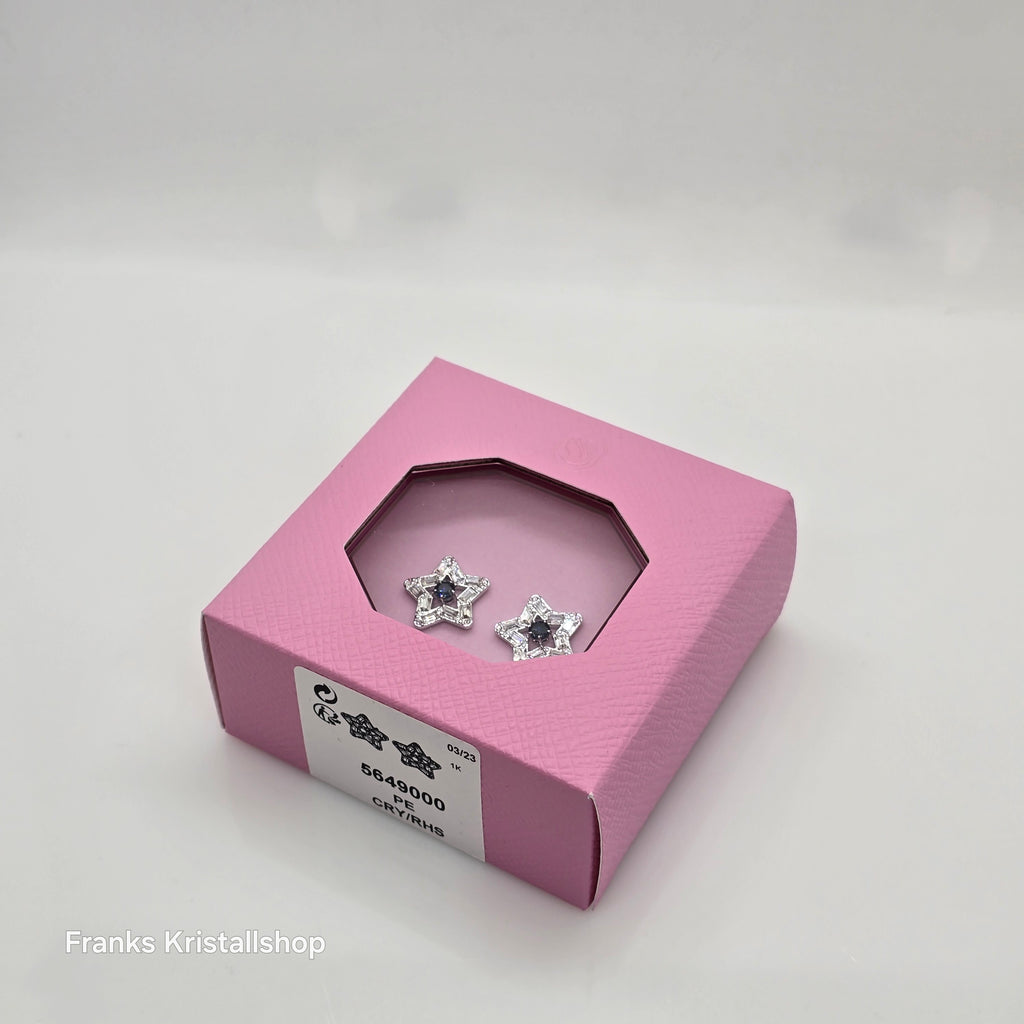 SWAROVSKI Stella Ohrstecker Stern Blau, Rhodiniert 5649000