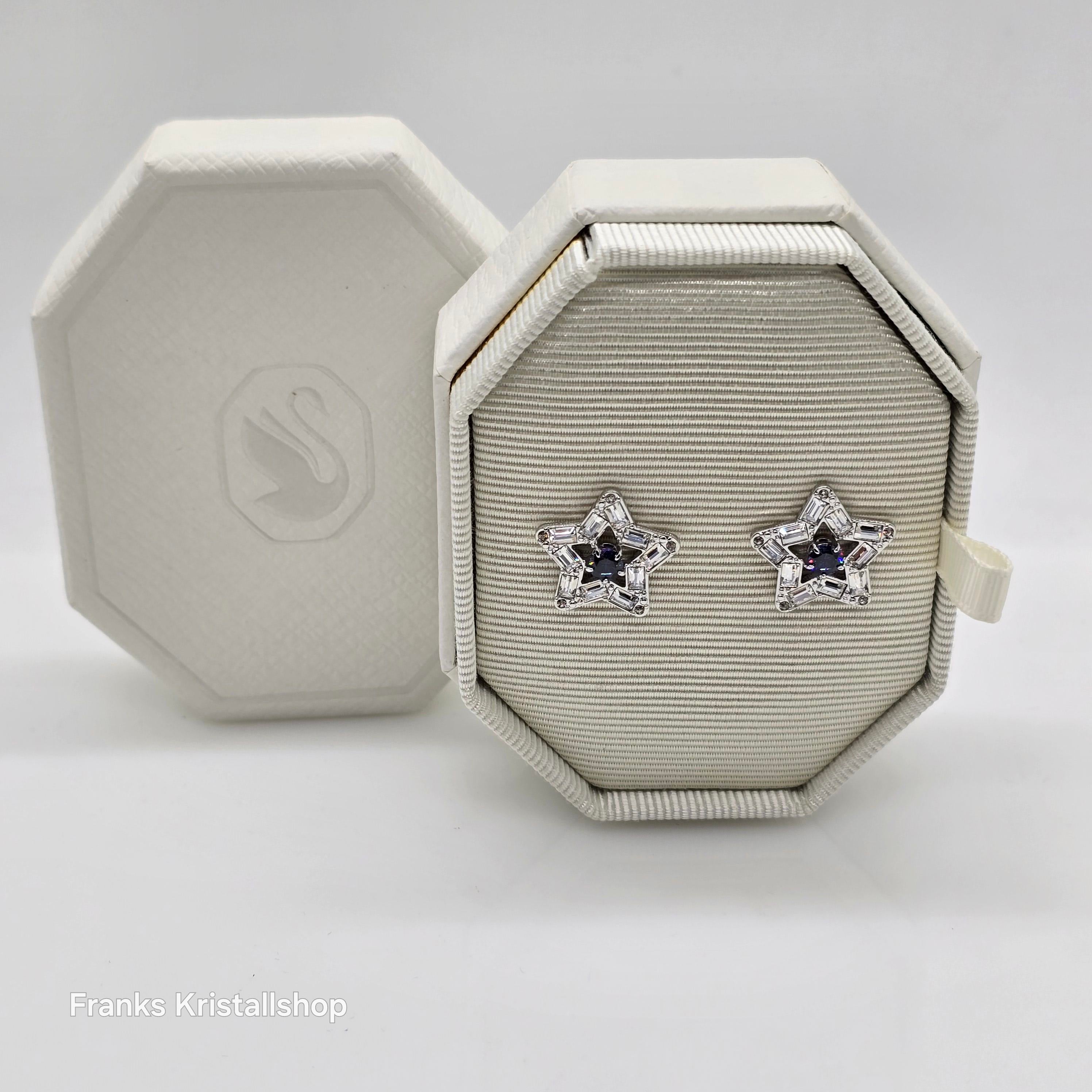 SWAROVSKI Stella Ohrstecker Stern Blau, Rhodiniert 5639188