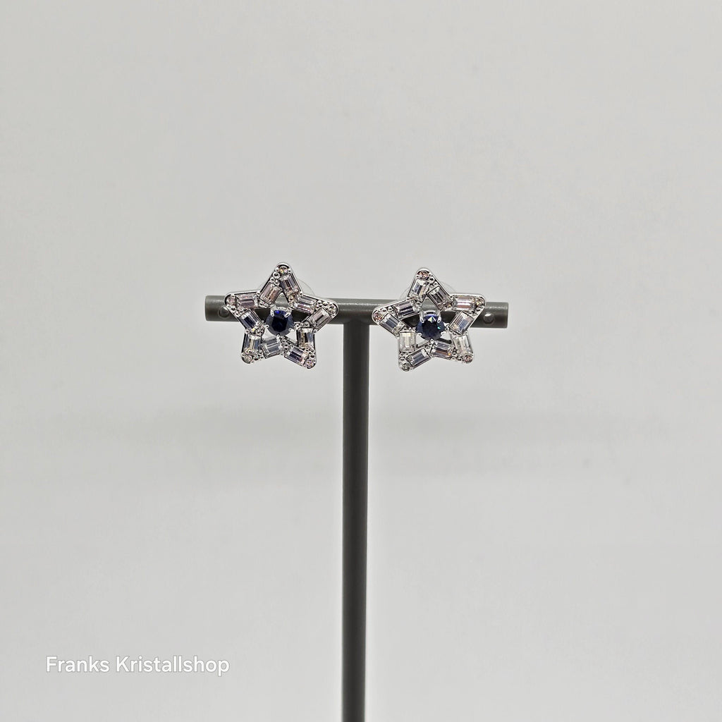 SWAROVSKI Stella Ohrstecker Stern Blau, Rhodiniert 5649000